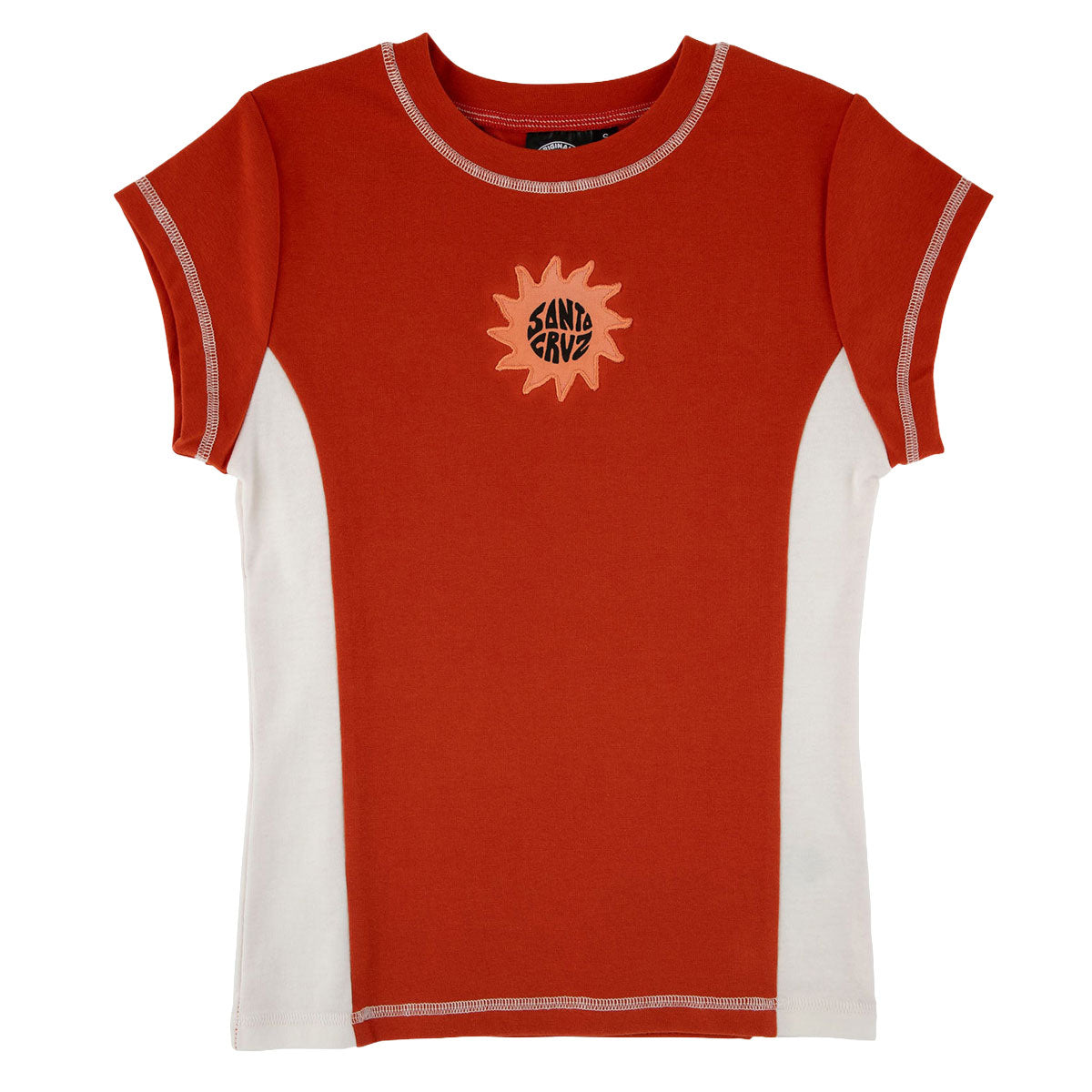 Santa Cruz Womens Sun Daze Front Skimmer T-Shirt - Red/Off White image 1