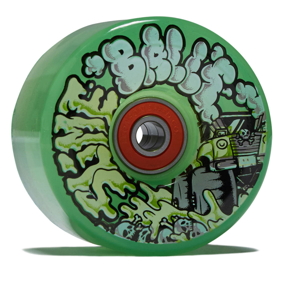 Slime Balls Accelerator Light Ups OG Slime 78a Skateboard Wheels - Transparent Green - 66mm image 1