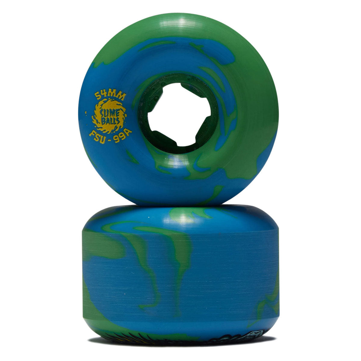Slime Balls Greyson Fletcher Guest Chubbies 99a Skateboard Wheels - Green/Blue Swirl - 54mm image 2