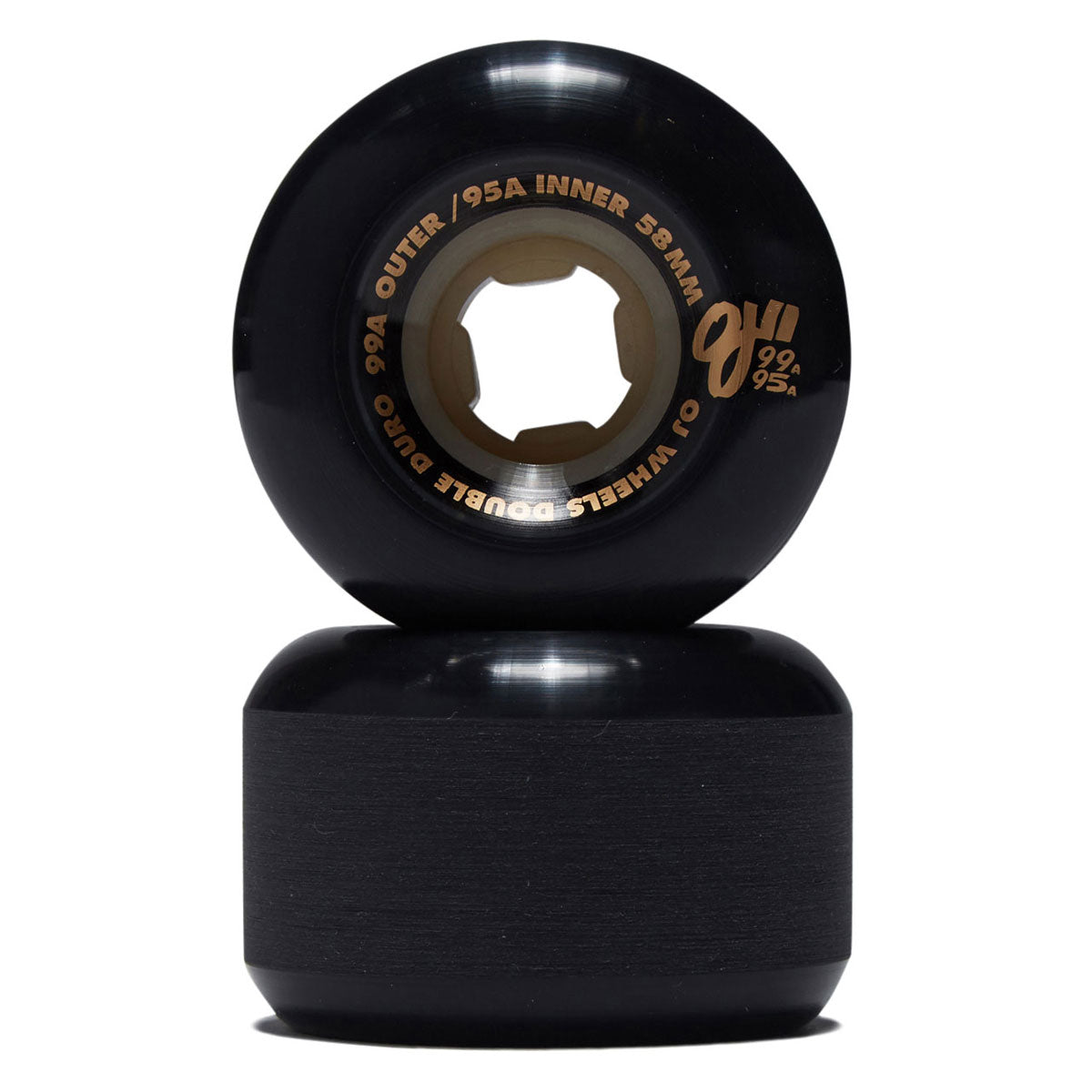 OJ Double Duro Gum Mini Combo 99a/95a Skateboard Wheels - Black - 58mm image 2