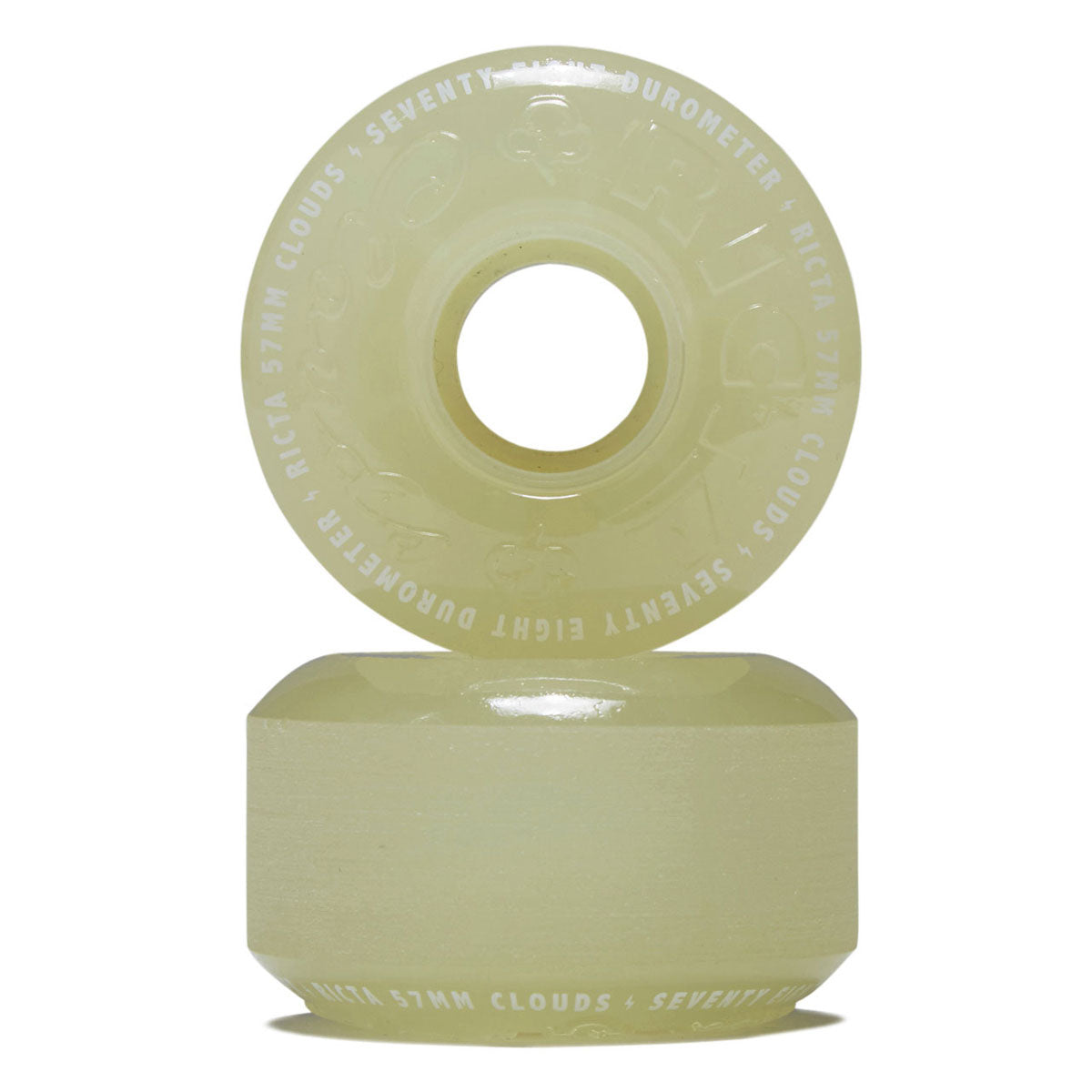 Ricta Clouds 78a Skateboard Wheels - Glow In The Dark Aqua - 57mm image 2