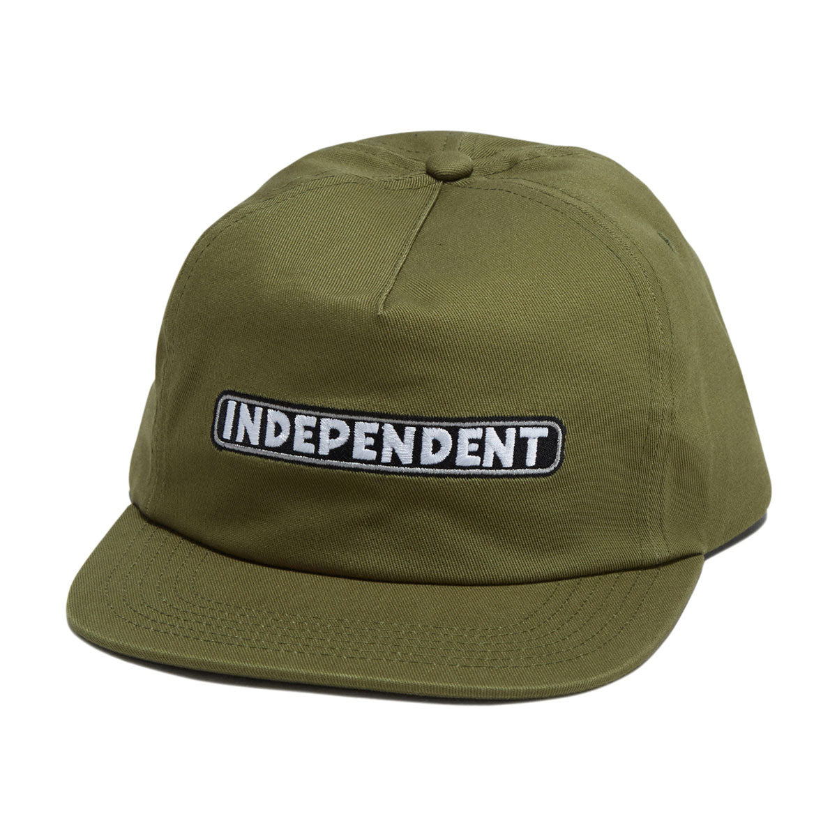 Independent Bar Logo Snapback Hat - Army Green image 1