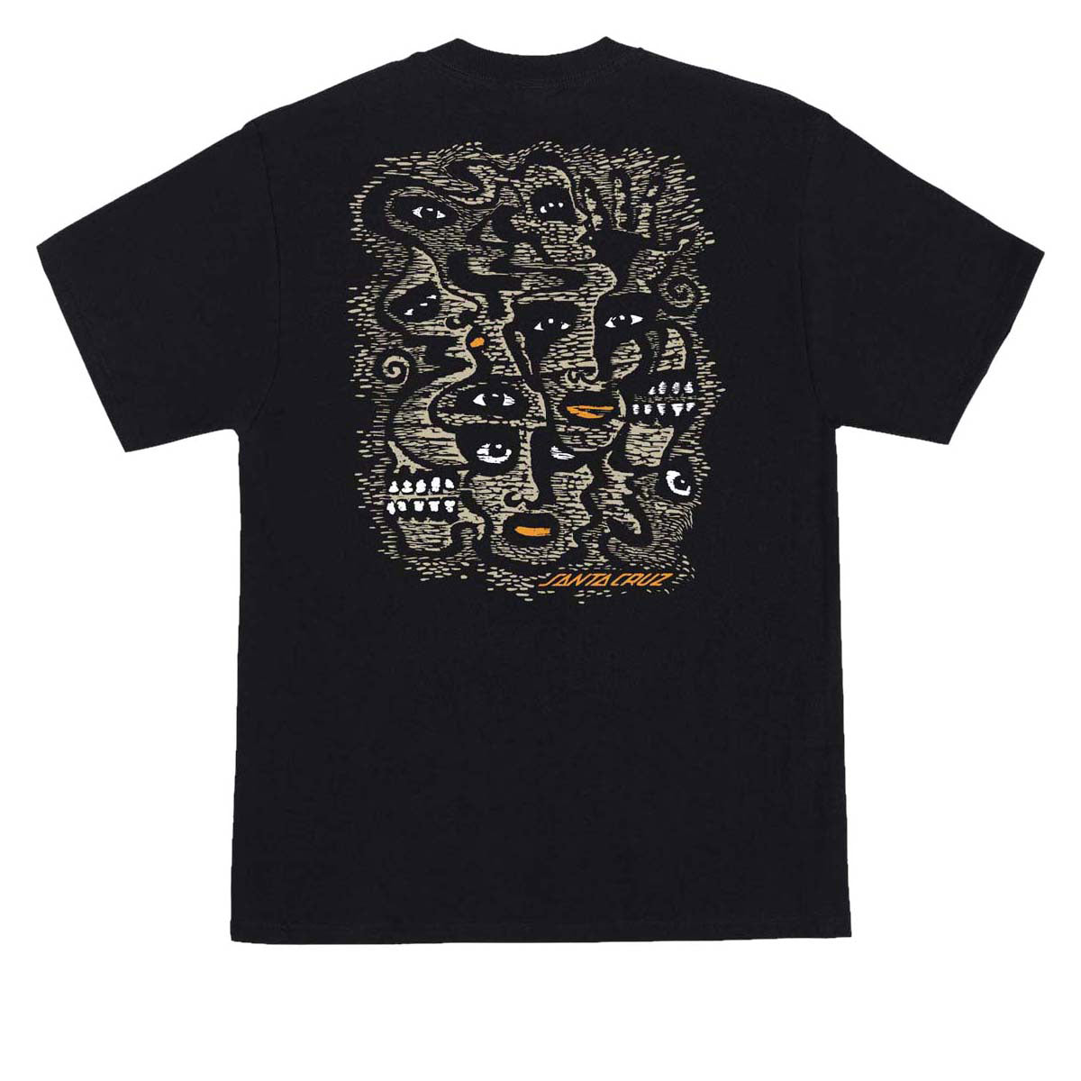 Santa Cruz Wood Cut T-Shirt - Black image 1