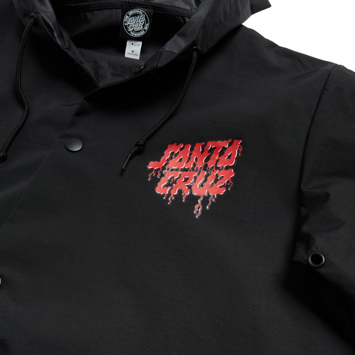 Santa Cruz Delfino Spotlight Dot Hooded Windbreaker Jacket - Black image 3