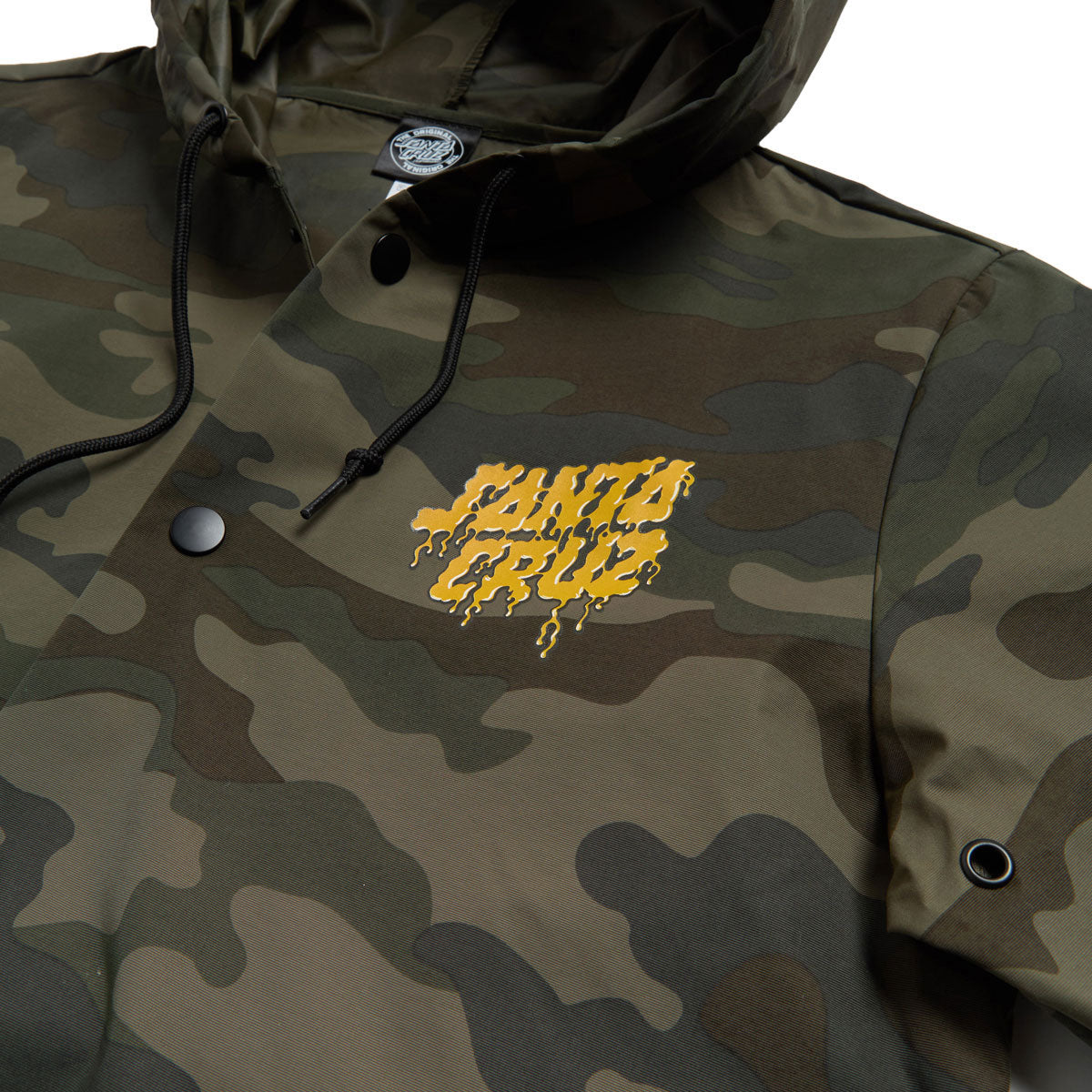Santa Cruz Delfino Spotlight Dot Hooded Windbreaker Jacket - Forest Camo image 3