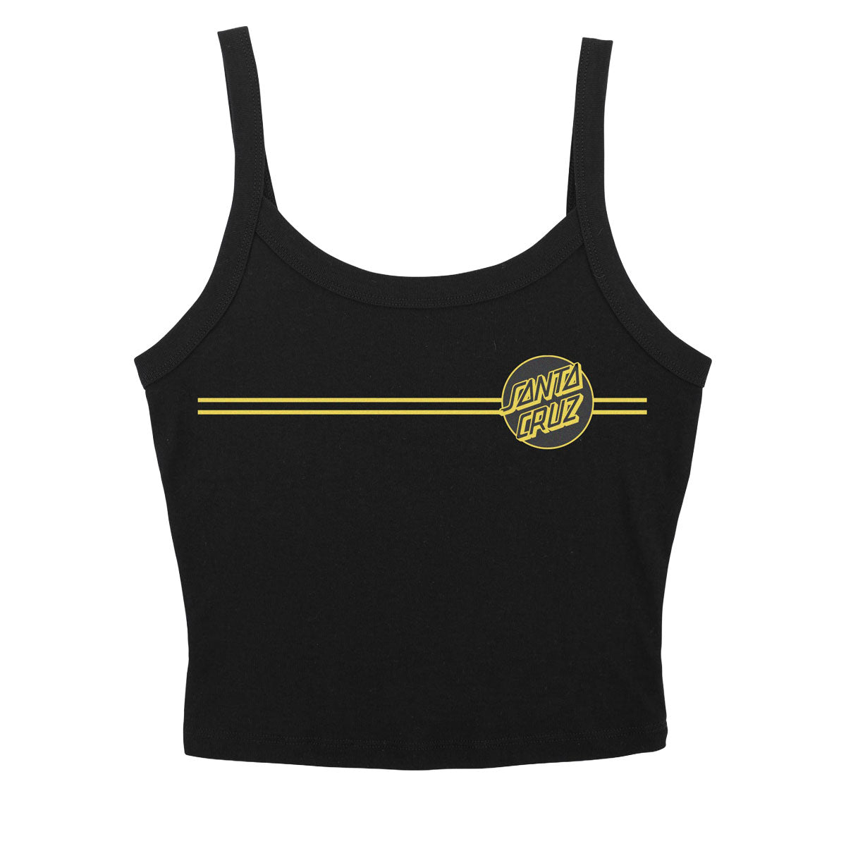 Santa Cruz Womens Opus Dot Stripes Front Crop Tank Top - Solid Black Blend image 1