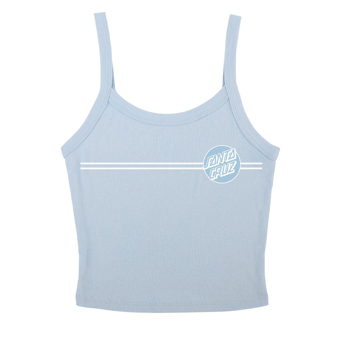 Santa Cruz Womens Opus Dot Stripes Front Crop Tank Top - Solid Baby Blue Blend image 1