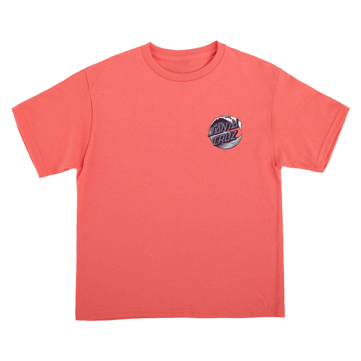 Santa Cruz Youth Wave Dot T-Shirt - Coral Silk/Blues image 1