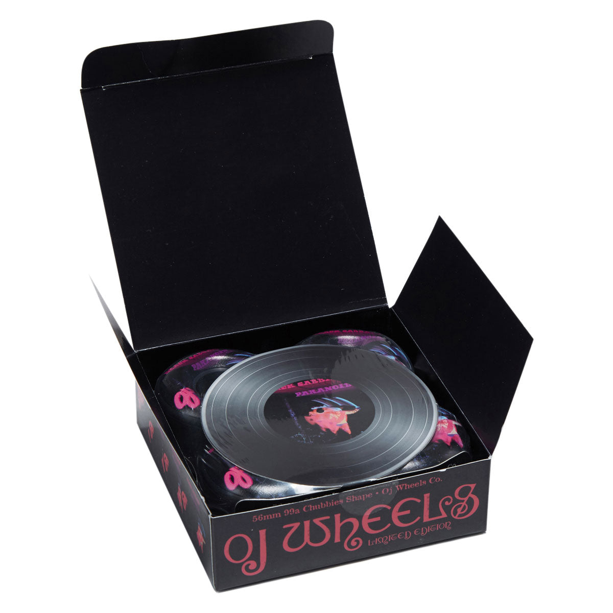 OJ x Black Sabbath Paranoid Chubbies 99a Skateboard Wheels - Black - 56mm image 4