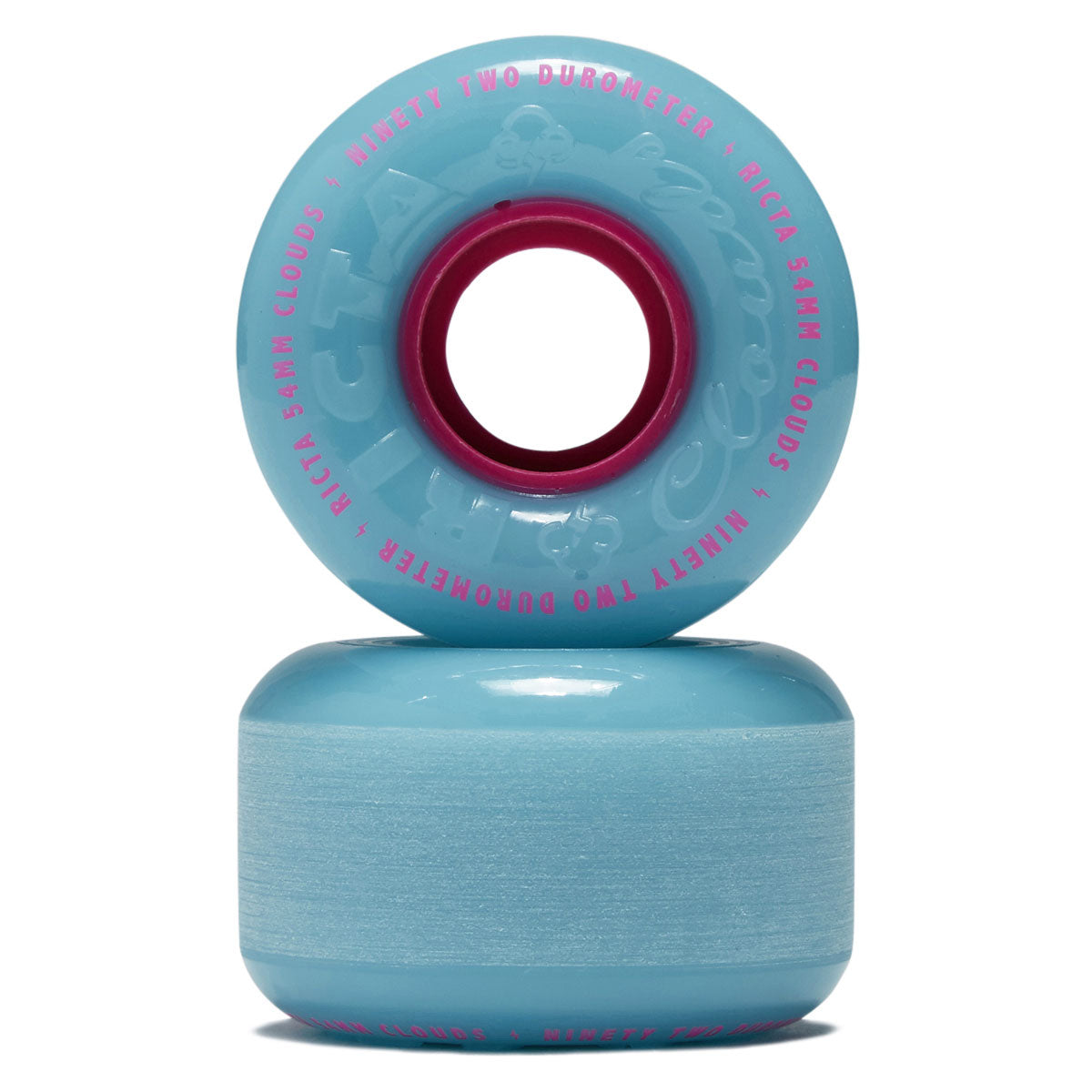 Ricta Clouds 92a Skateboard Wheels - Blue/Pink - 54mm image 2