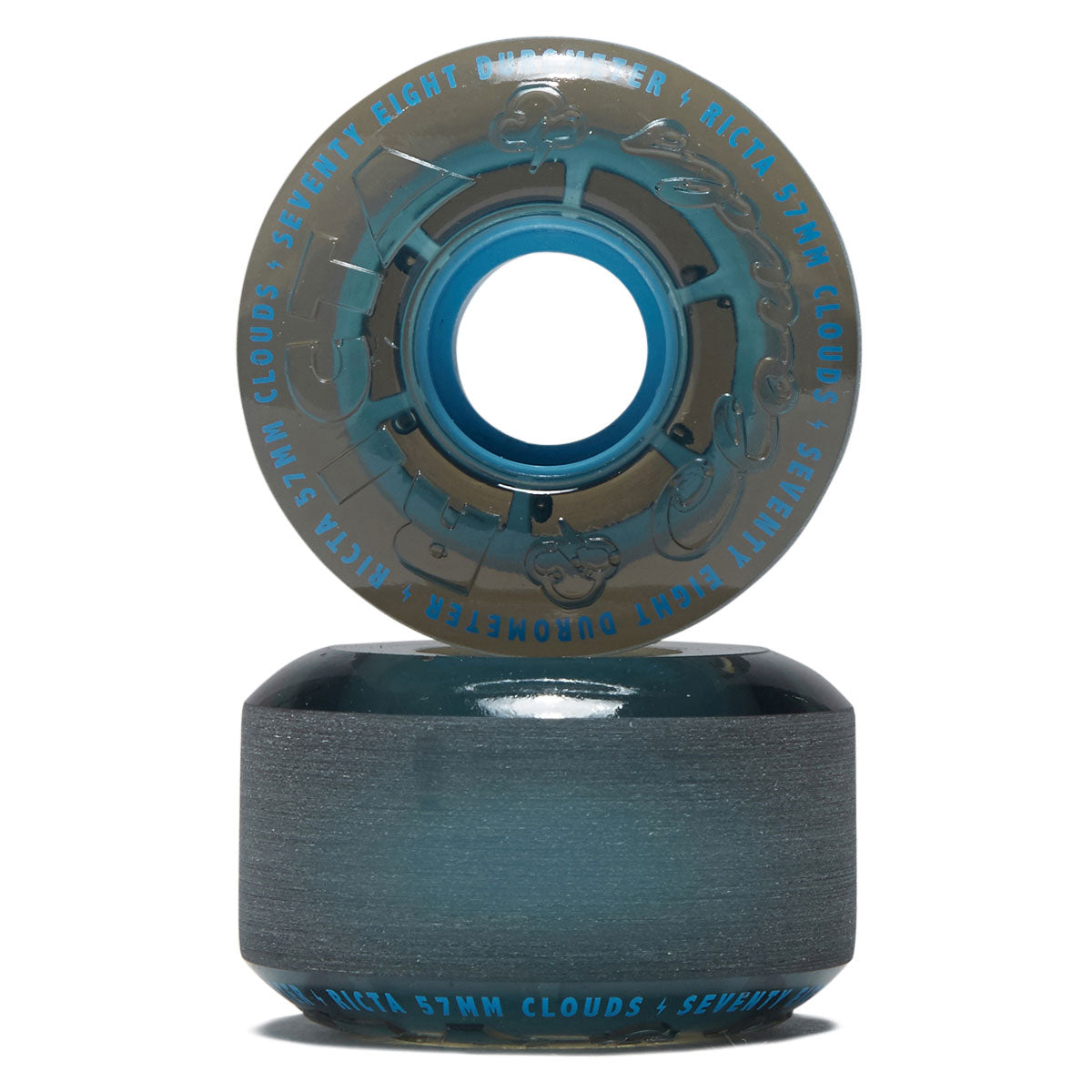 Ricta Clouds 78a Skateboard Wheels - Transparent Black/Blue - 57mm image 2