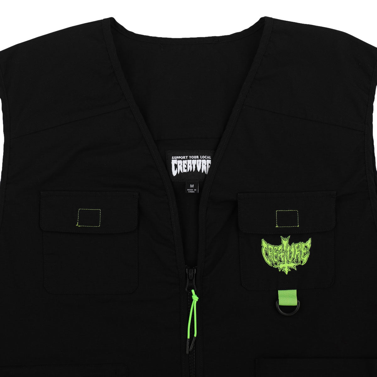 Creature Gravette Cut And Tie Utility Vest - Black image 4