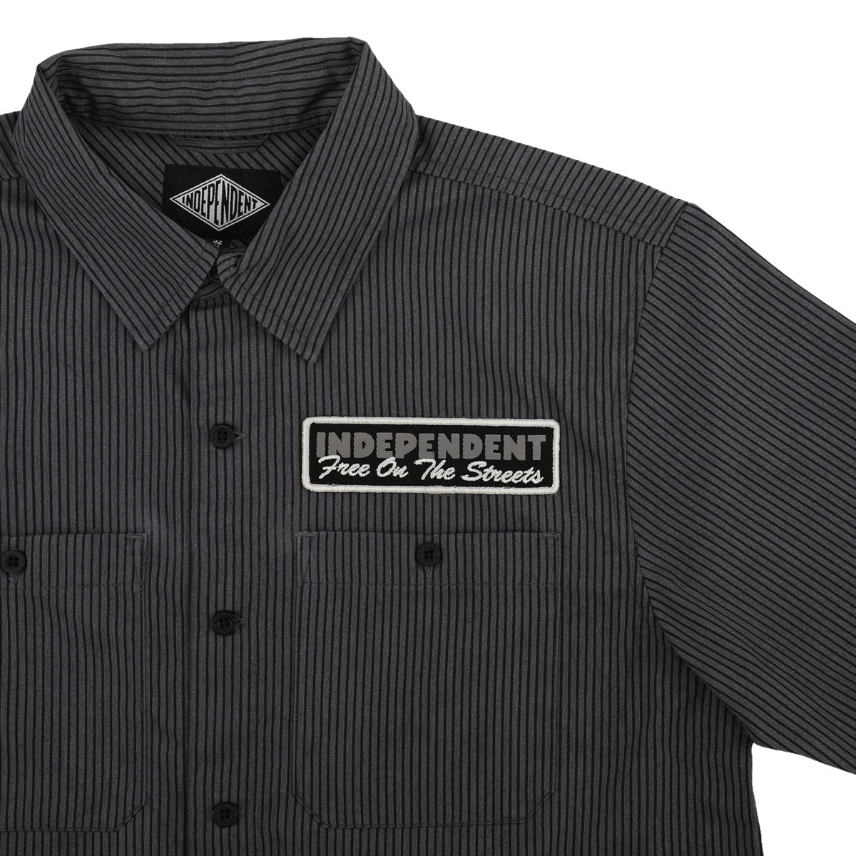 Independent Free On The Streets Shirt - Ash/Black Stripes image 3