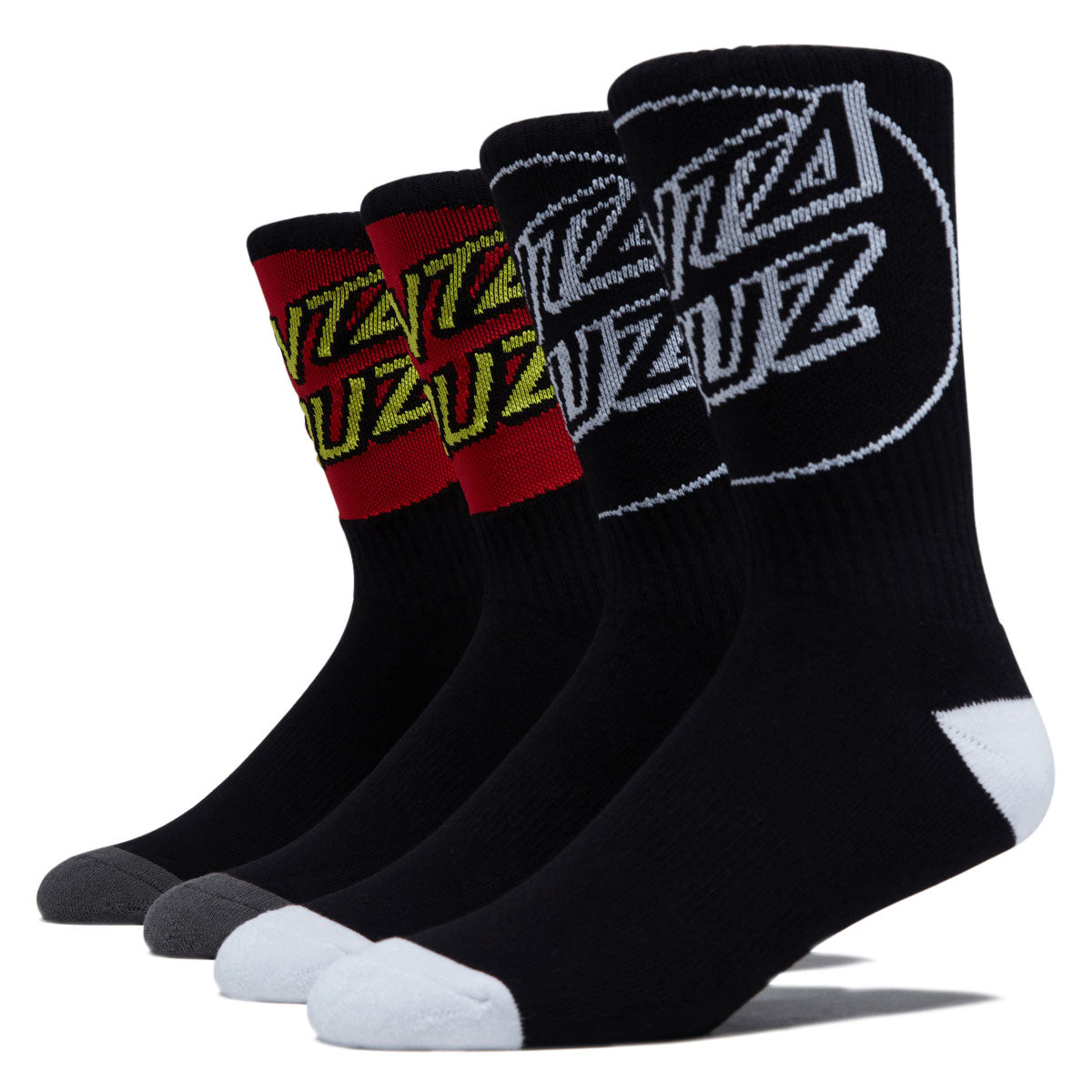 Santa Cruz Big Cruz Crew 2 Pack Of Socks - Black Multi image 1