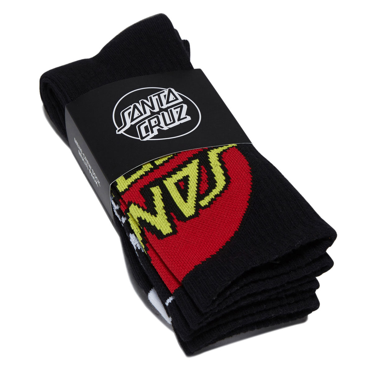 Santa Cruz Big Cruz Crew 2 Pack Of Socks - Black Multi image 2