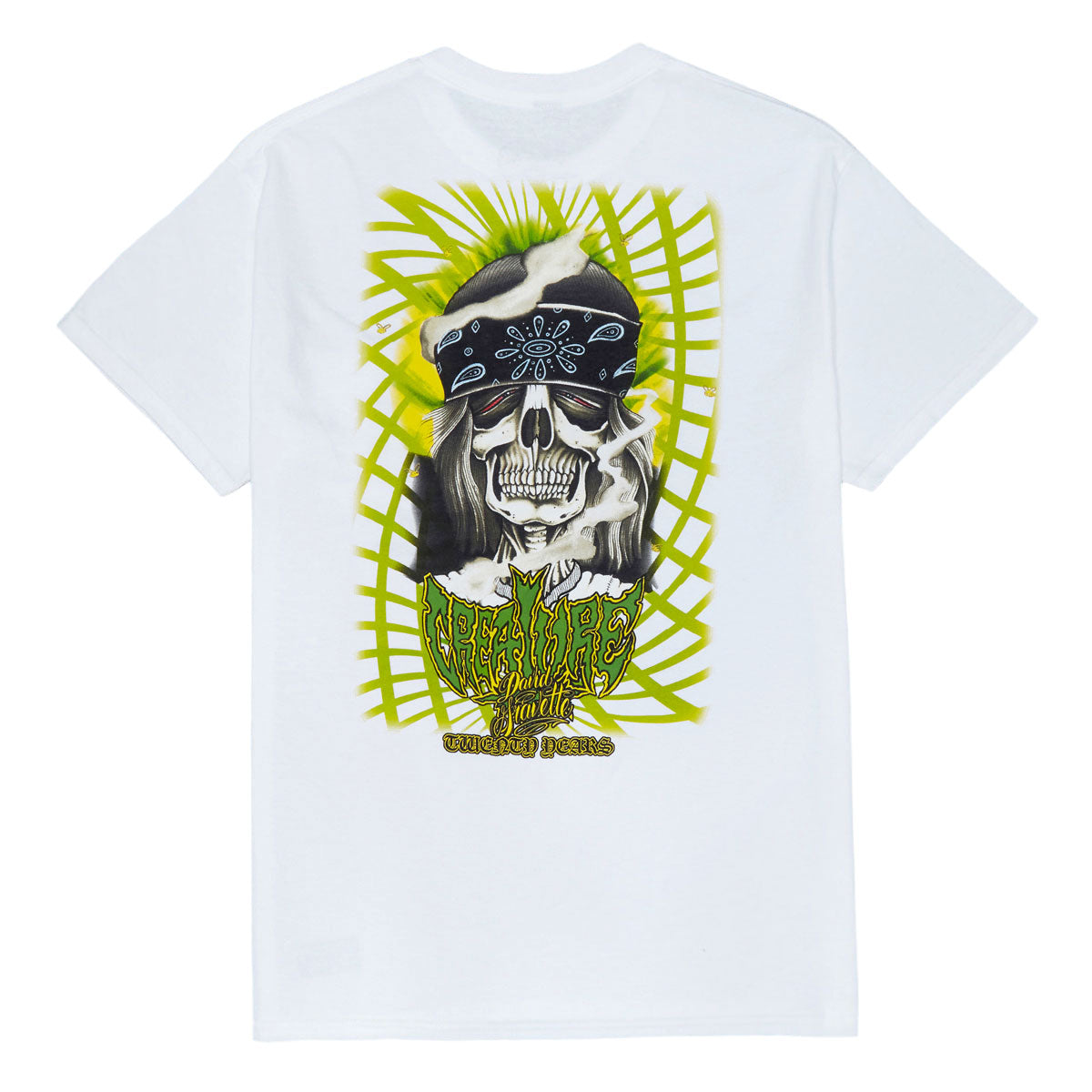 Creature Gravette Hippie Skull 20th Pocket T-Shirt - White image 1