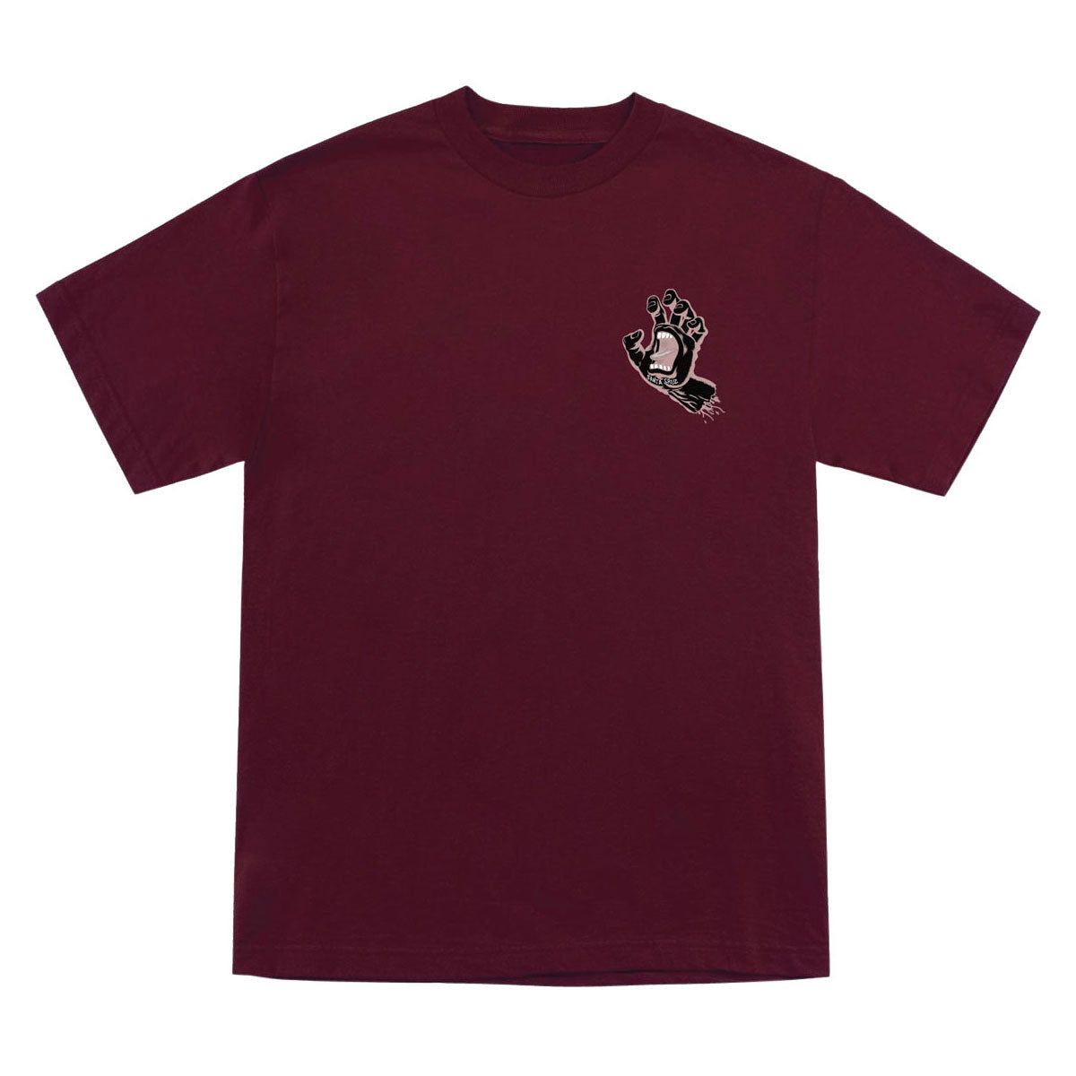 Santa Cruz Screaming Hand T-Shirt - Maroon/Black Rose image 1