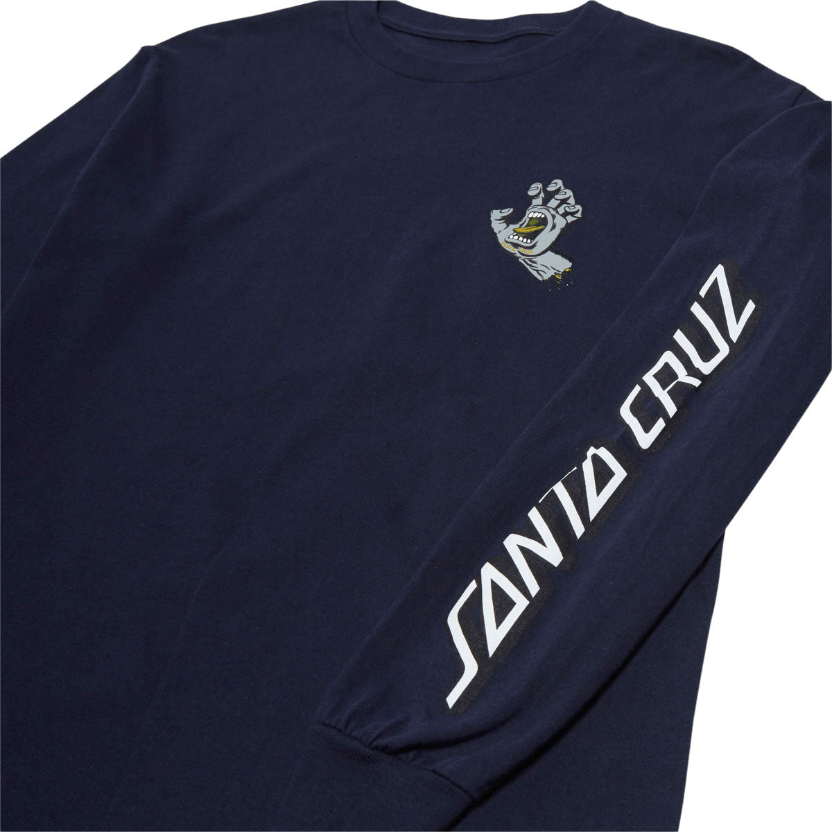 Santa Cruz Screaming Hand Long Sleeve T-Shirt - Navy/Grey/Gold image 3