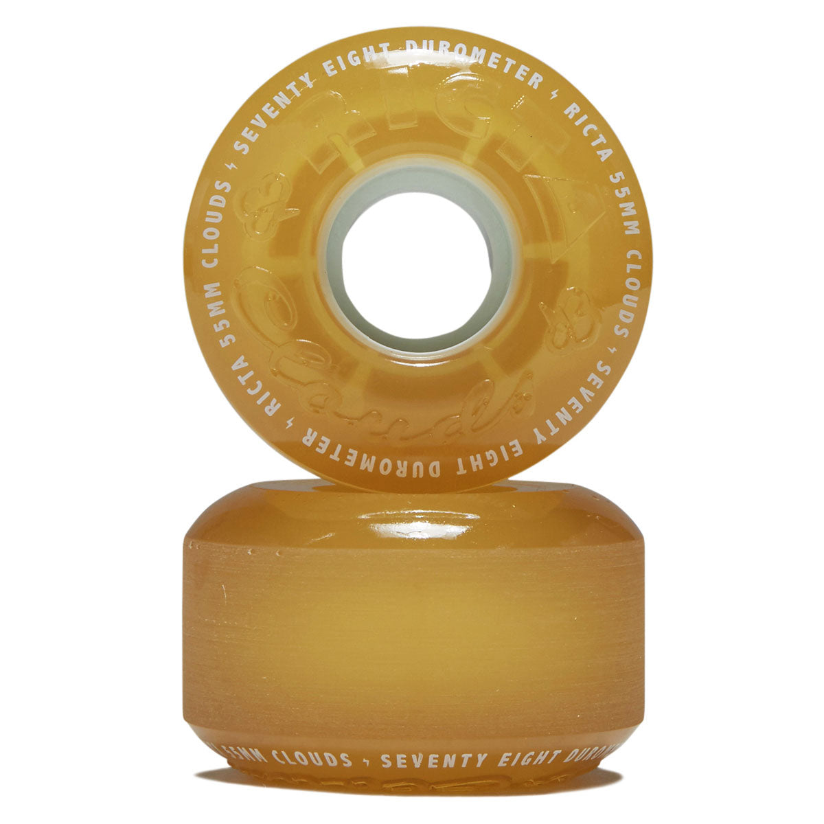 Ricta Clouds 78a Skateboard Wheels - Transparent Citrus - 55mm image 2