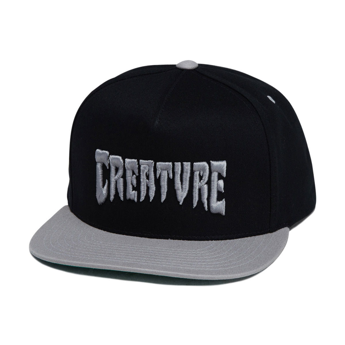 Creature Mono Logo Snapback Hat - Black/Silver image 1