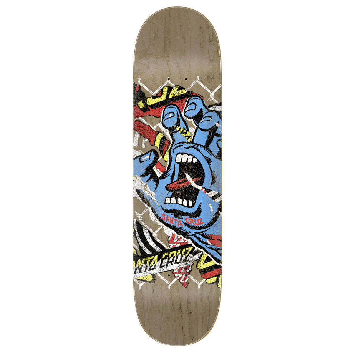 Santa Cruz Damaged Hand 7 Ply Birch Skateboard Deck - 8.25