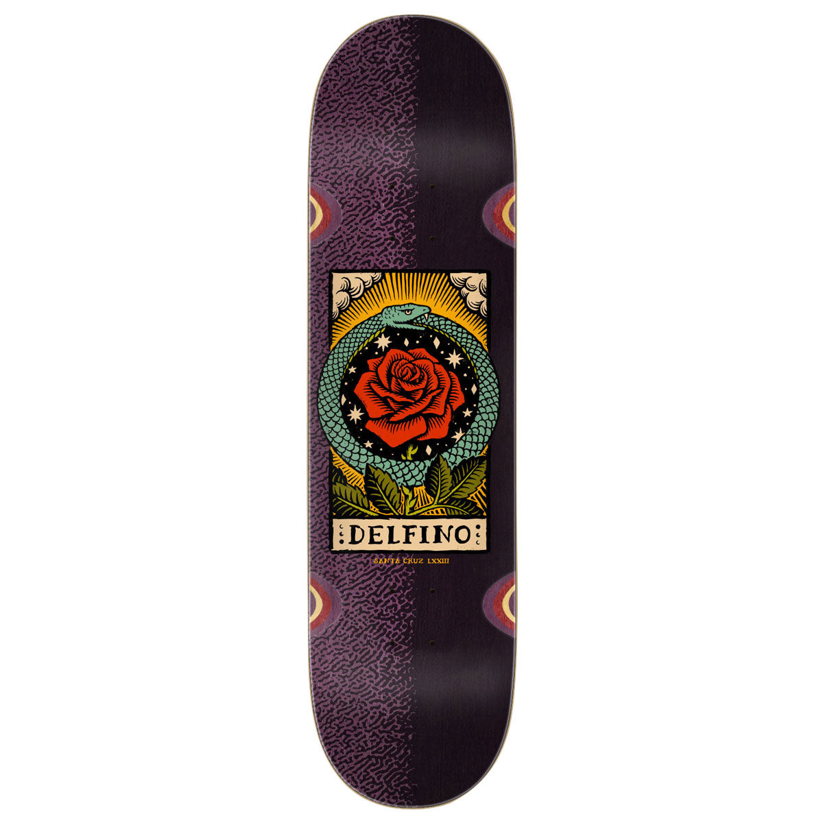 Santa Cruz Delfino Ouroboros Pro Skateboard Deck - 8.25