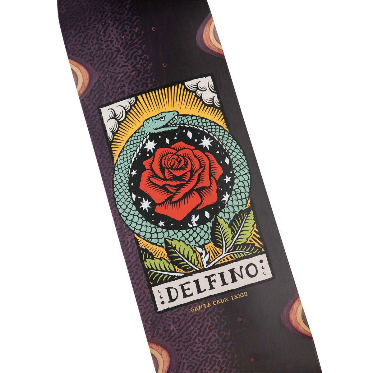 Santa Cruz Delfino Ouroboros Pro Skateboard Deck - 8.25