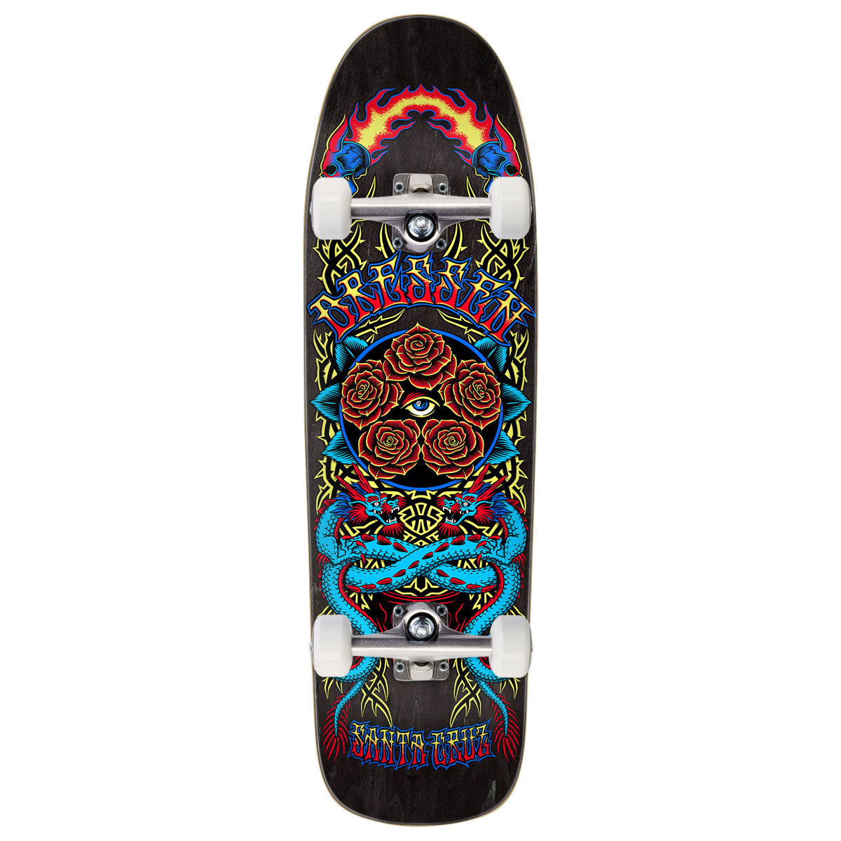 Santa Cruz Dressen Rose Crew Five Pro Shaped Skateboard Complete - 9.30