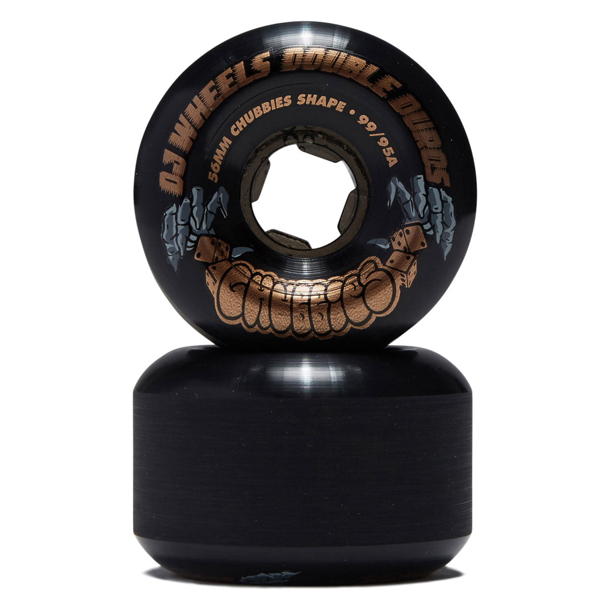 OJ Double Duro Chubbies 99a/95a Skateboard Wheels - Transparent Black - 56mm image 2