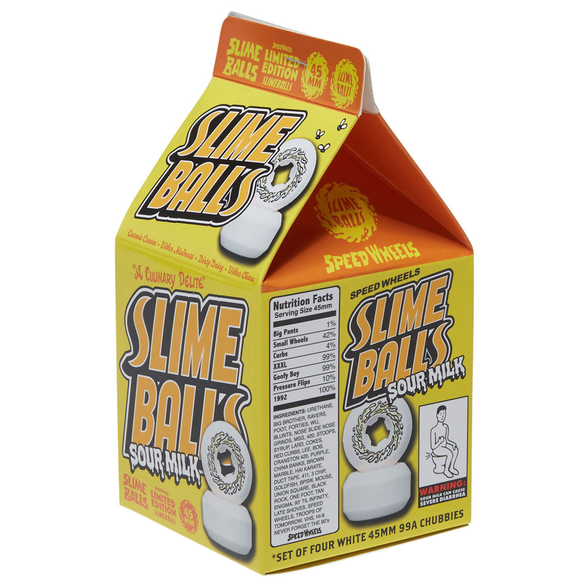 Slime Balls Sour Milk Mini Chubbies 99a Skateboard Wheels - White - 45mm image 4