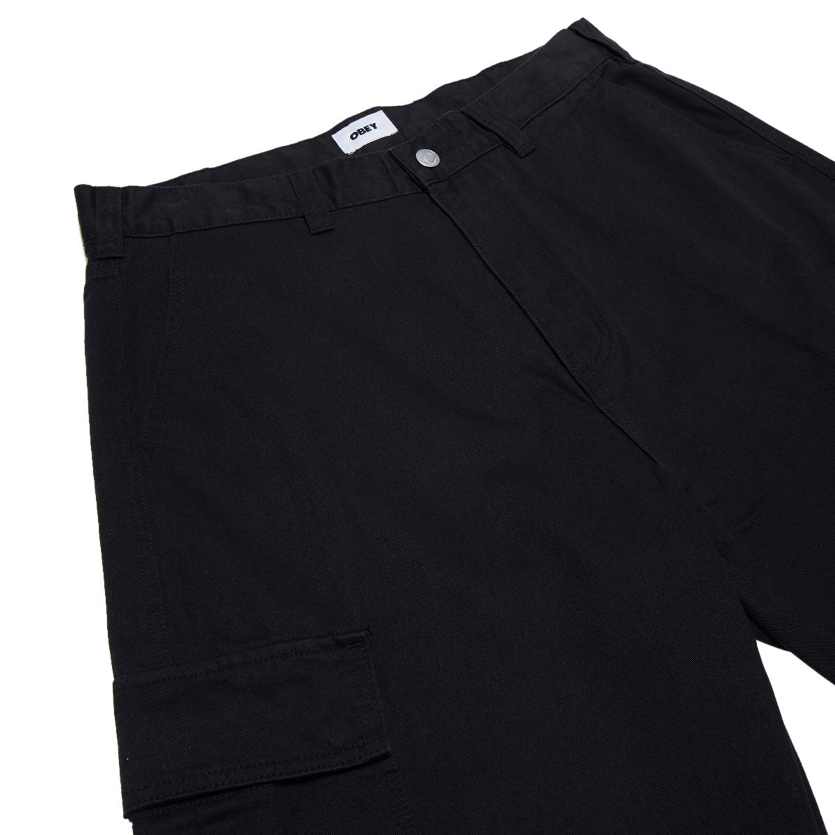 Obey Bigwig Baggy Twill Cargo Pants - Black image 4