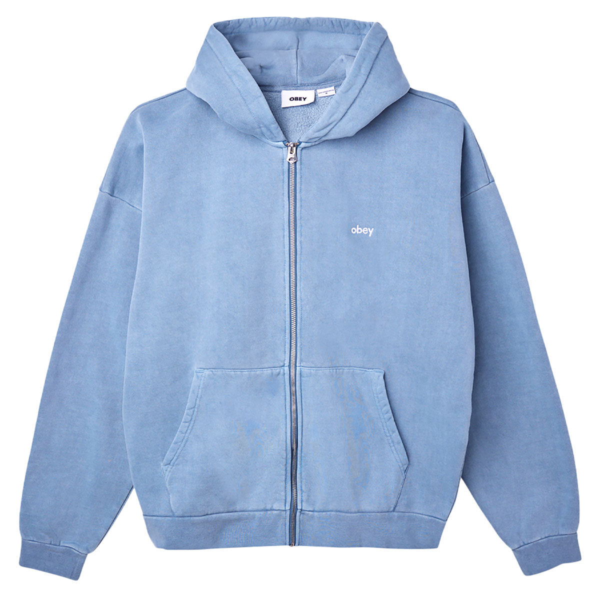 Obey Lowercase Pigment Zip Hoodie - Pigment Coronet Blue image 1