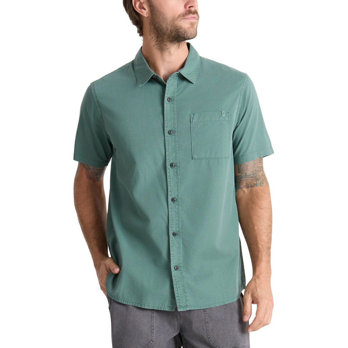 Roark Made To Fade Shirt - Washed Slate Green image 1