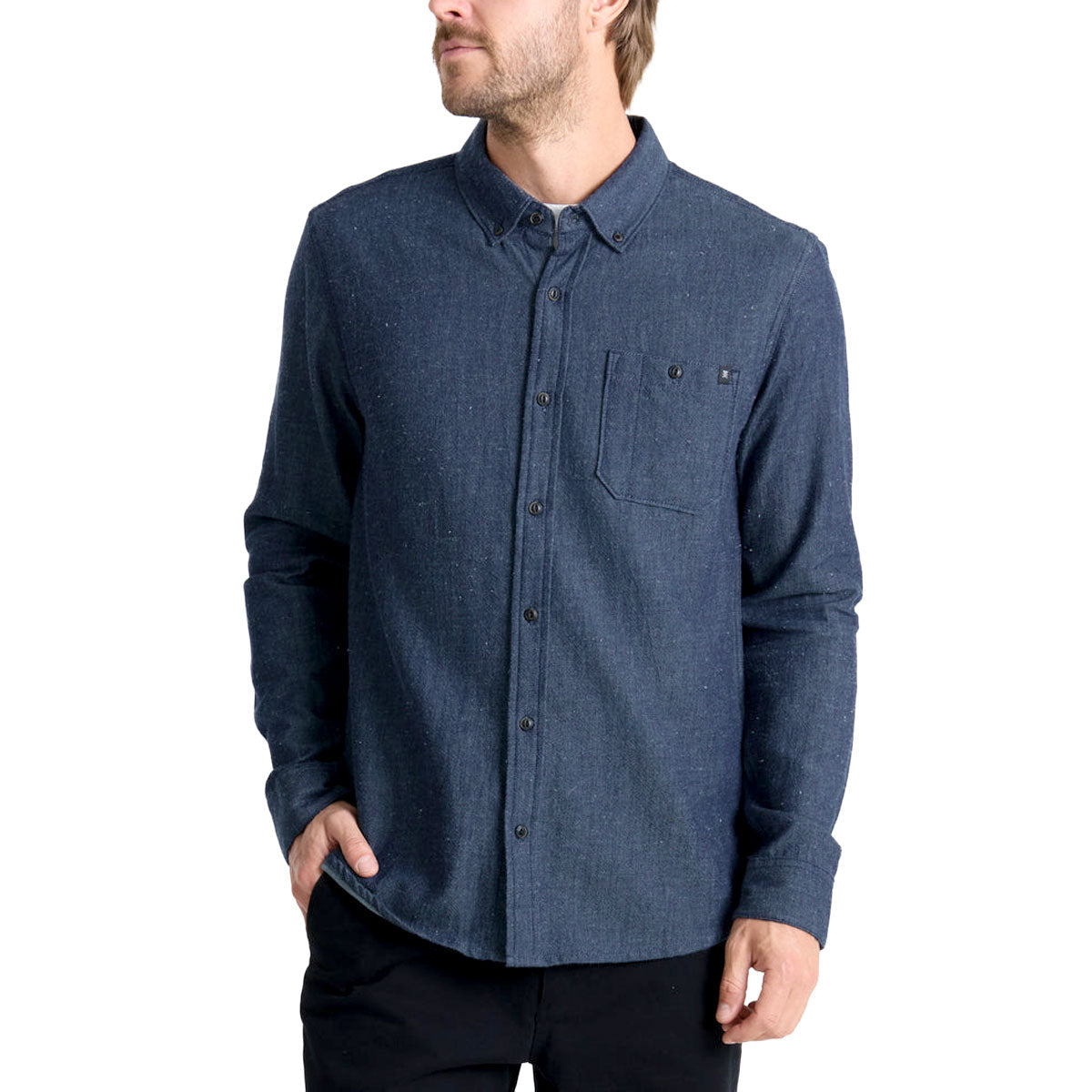 Roark Scholar Chambray Long Sleeve Shirt - Mid Indigo image 1