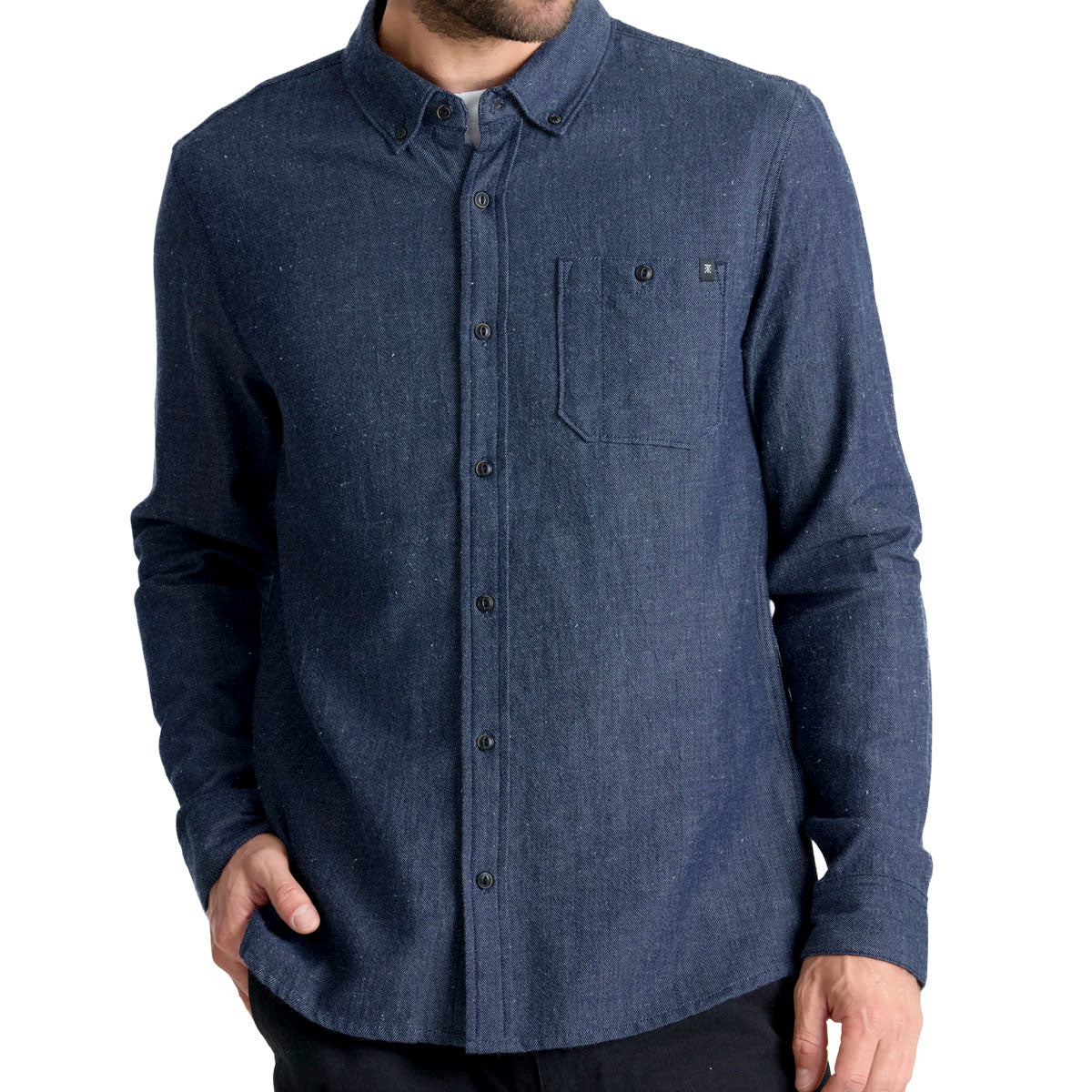 Roark Scholar Chambray Long Sleeve Shirt - Mid Indigo image 3