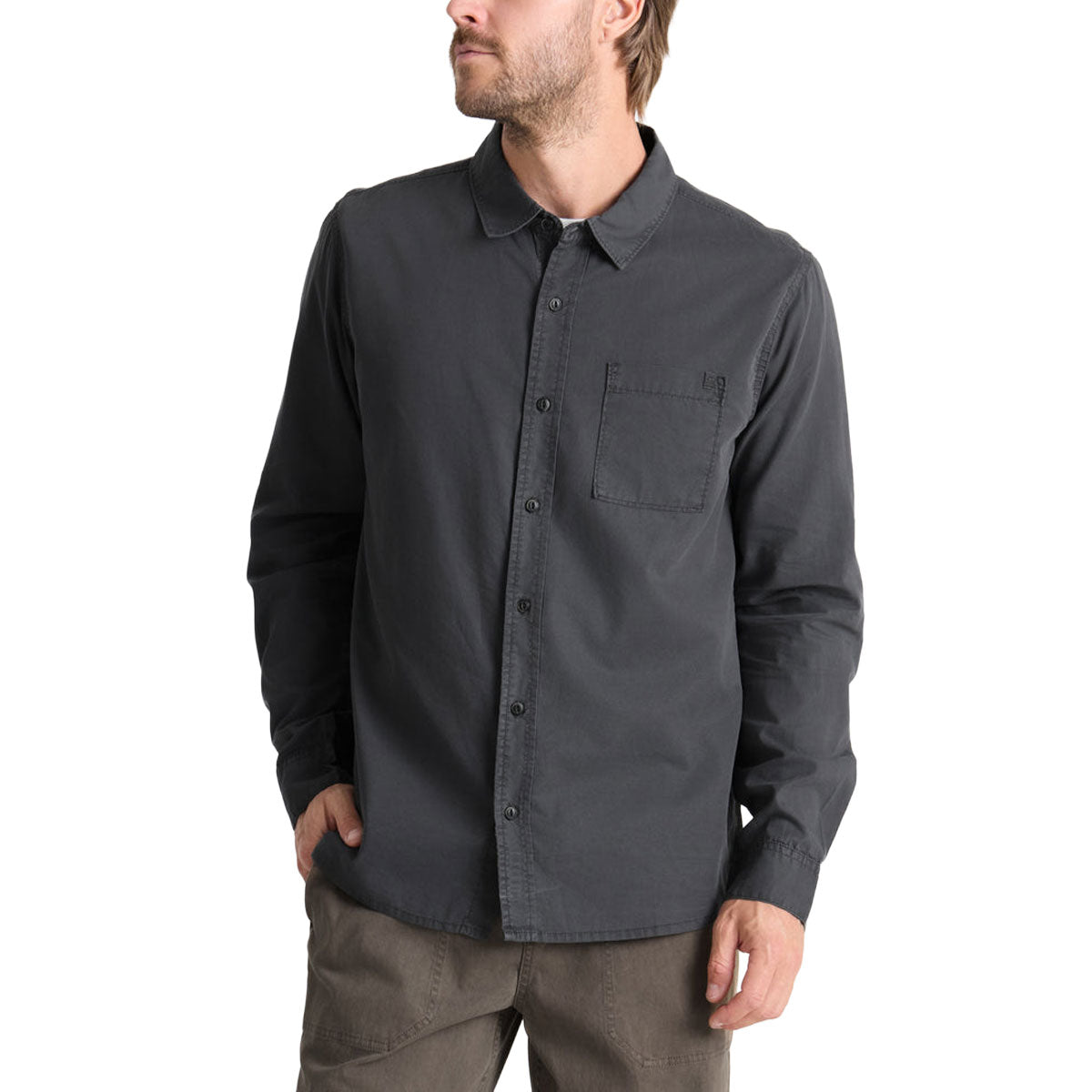 Roark Made To Fade Long Sleeve Shirt - Washed Charcoal image 1
