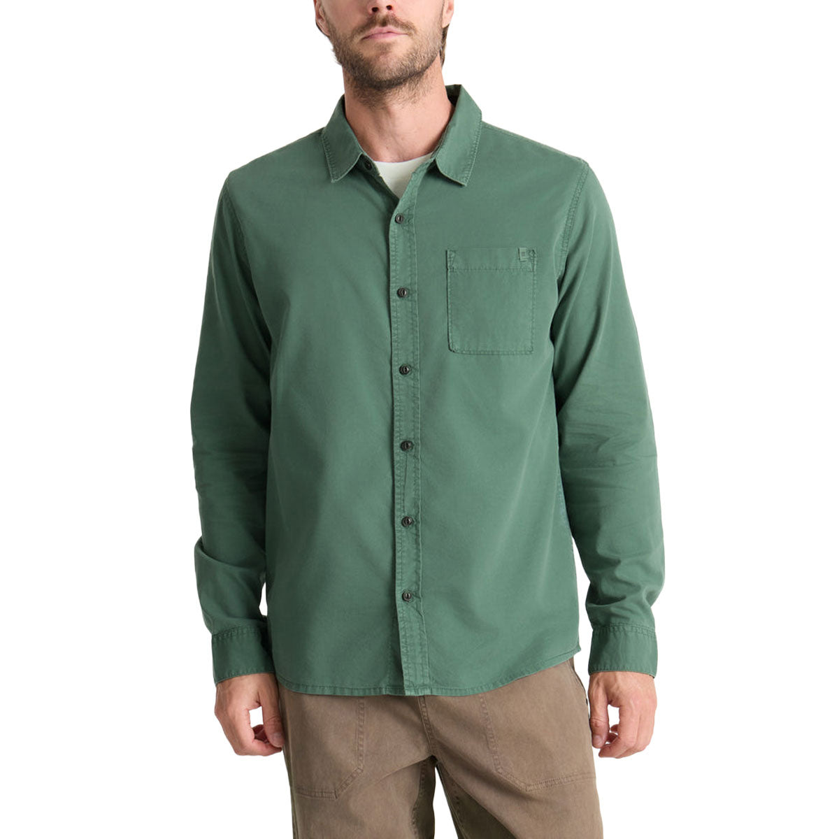 Roark Made To Fade Long Sleeve Shirt - Washed Slate Green image 1