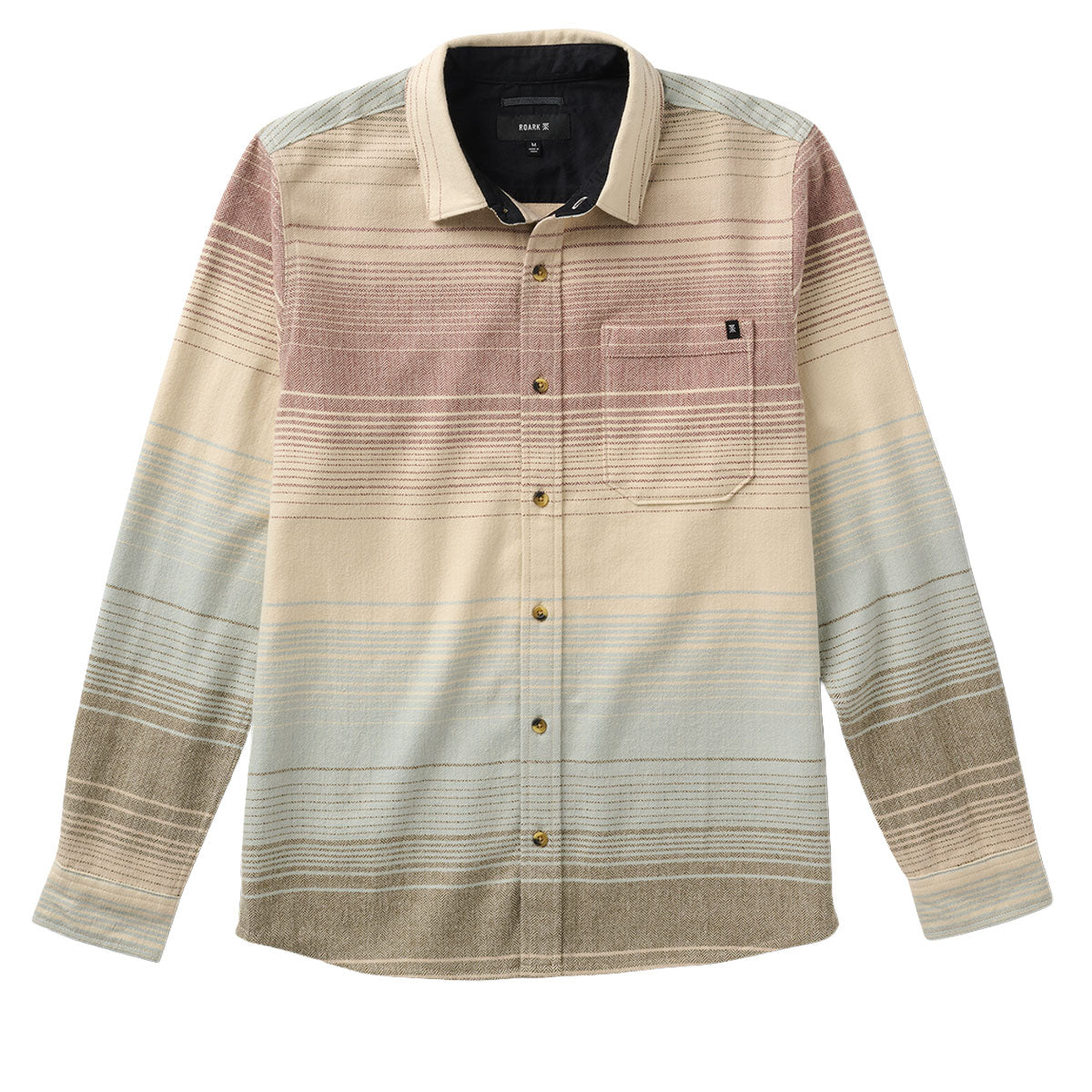 Roark Crossroads Flannel Shirt - Fossil Stripe image 4