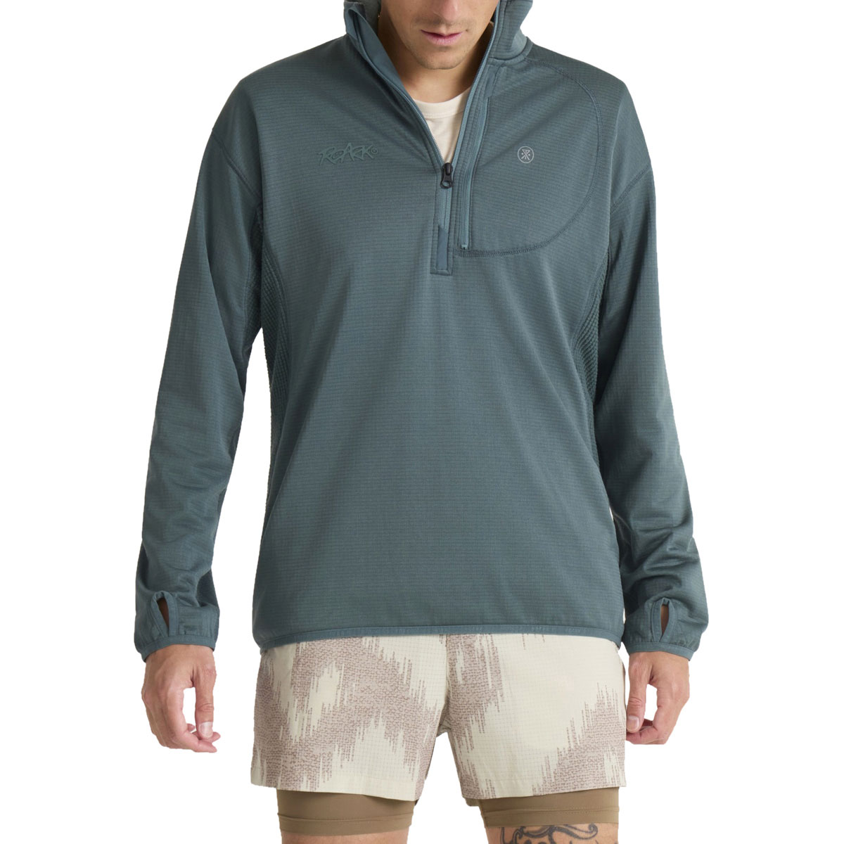 Roark Grid Lock Fleece Hoodie - Dusty Turquoise image 1