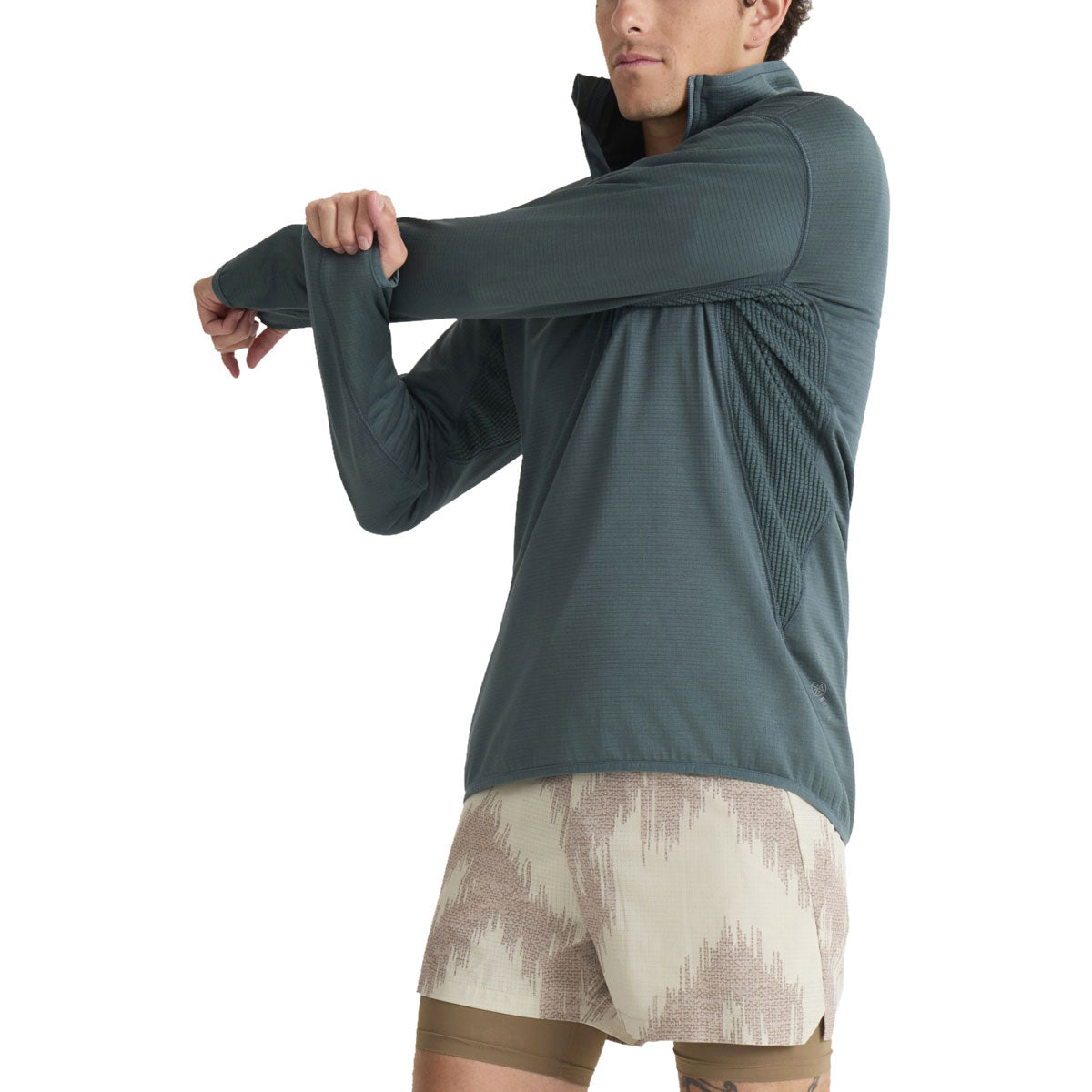 Roark Grid Lock Fleece Hoodie - Dusty Turquoise image 3