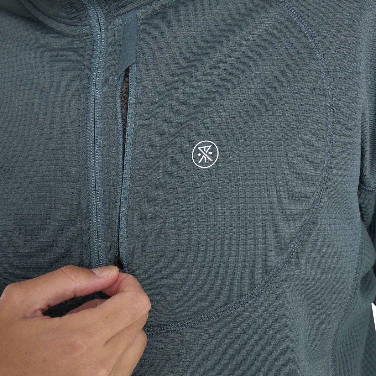 Roark Grid Lock Fleece Hoodie - Dusty Turquoise image 4