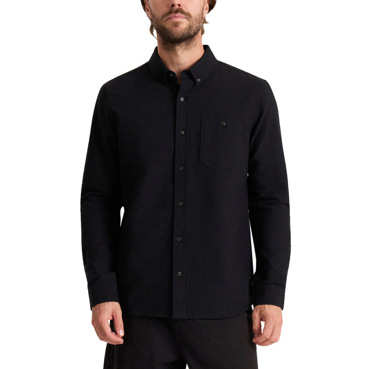 Roark Scholar Long Sleeve Woven Shirt - Solid Black image 1