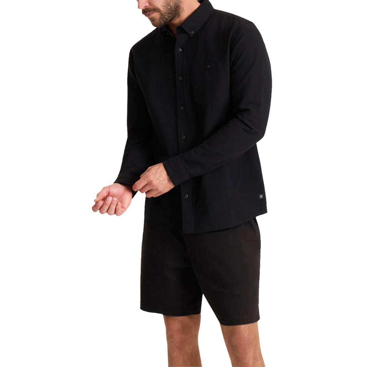 Roark Scholar Long Sleeve Woven Shirt - Solid Black image 4