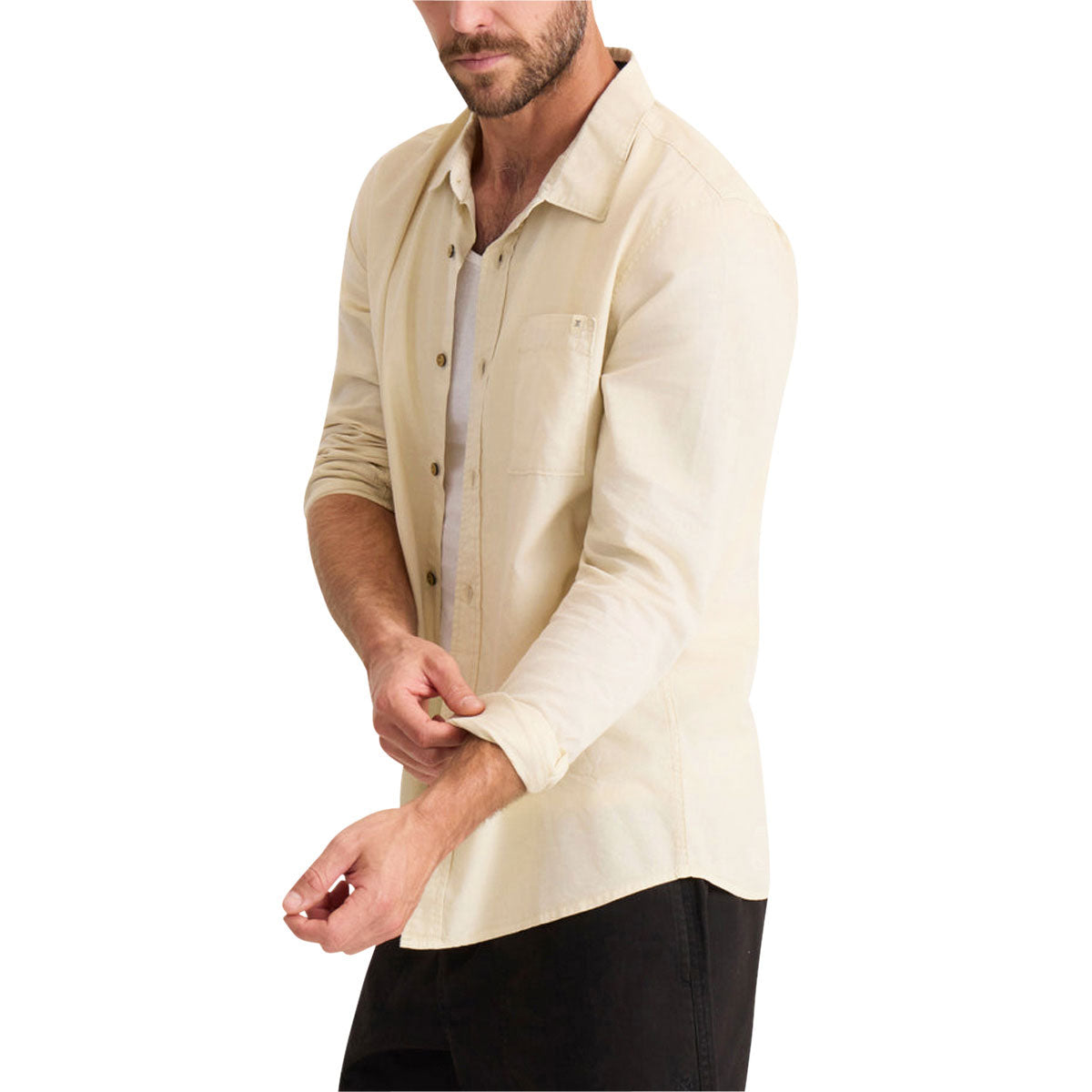 Roark Made To Fade Long Sleeve Shirt - Washed Bone image 3