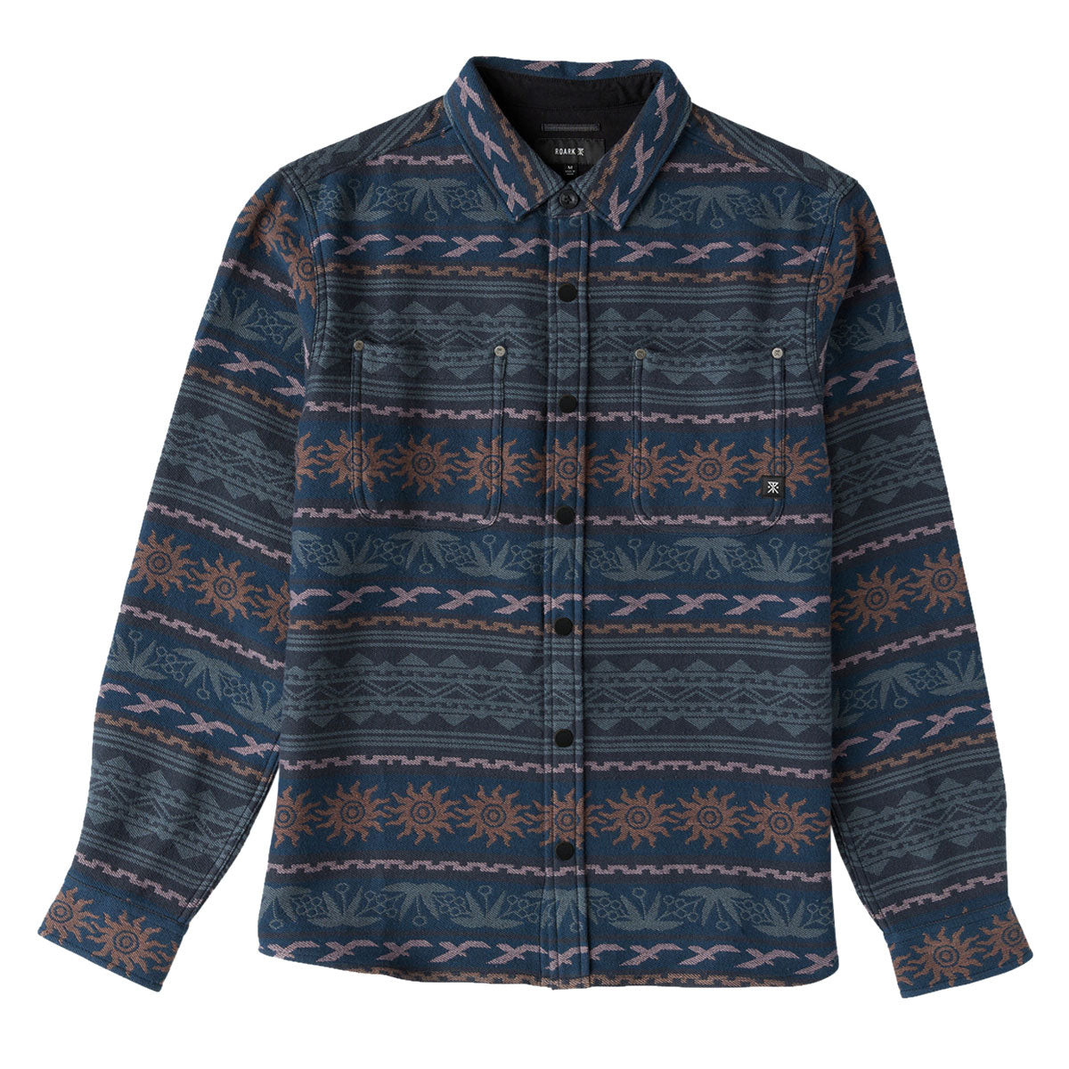 Roark Journey Jacquard Flannel Shirt - Navy image 4