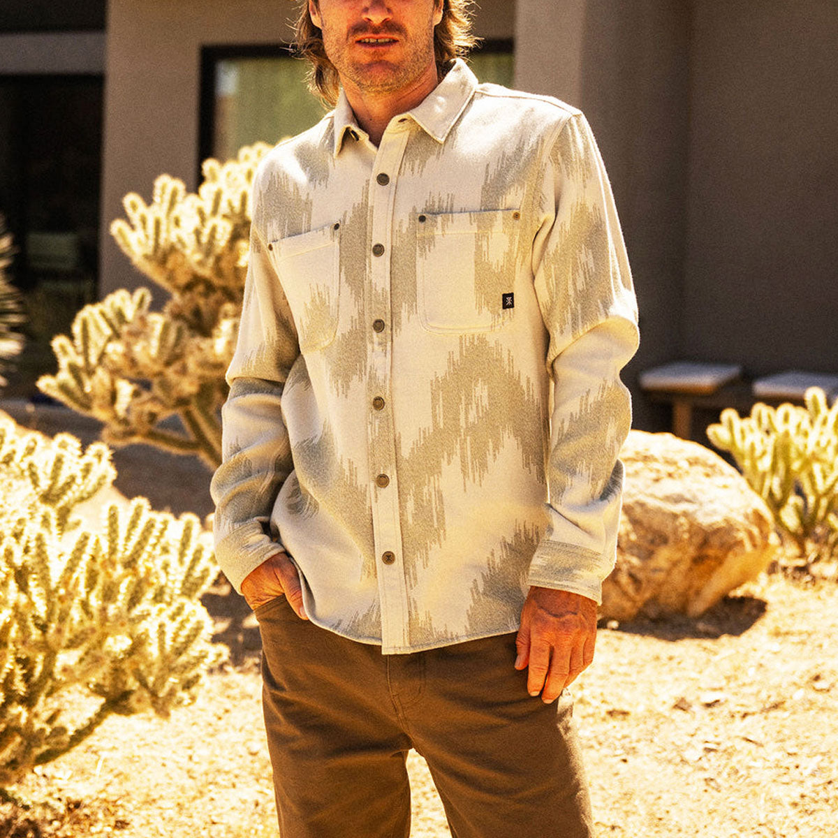 Roark Journey Jacquard Flannel Shirt - Oat image 2