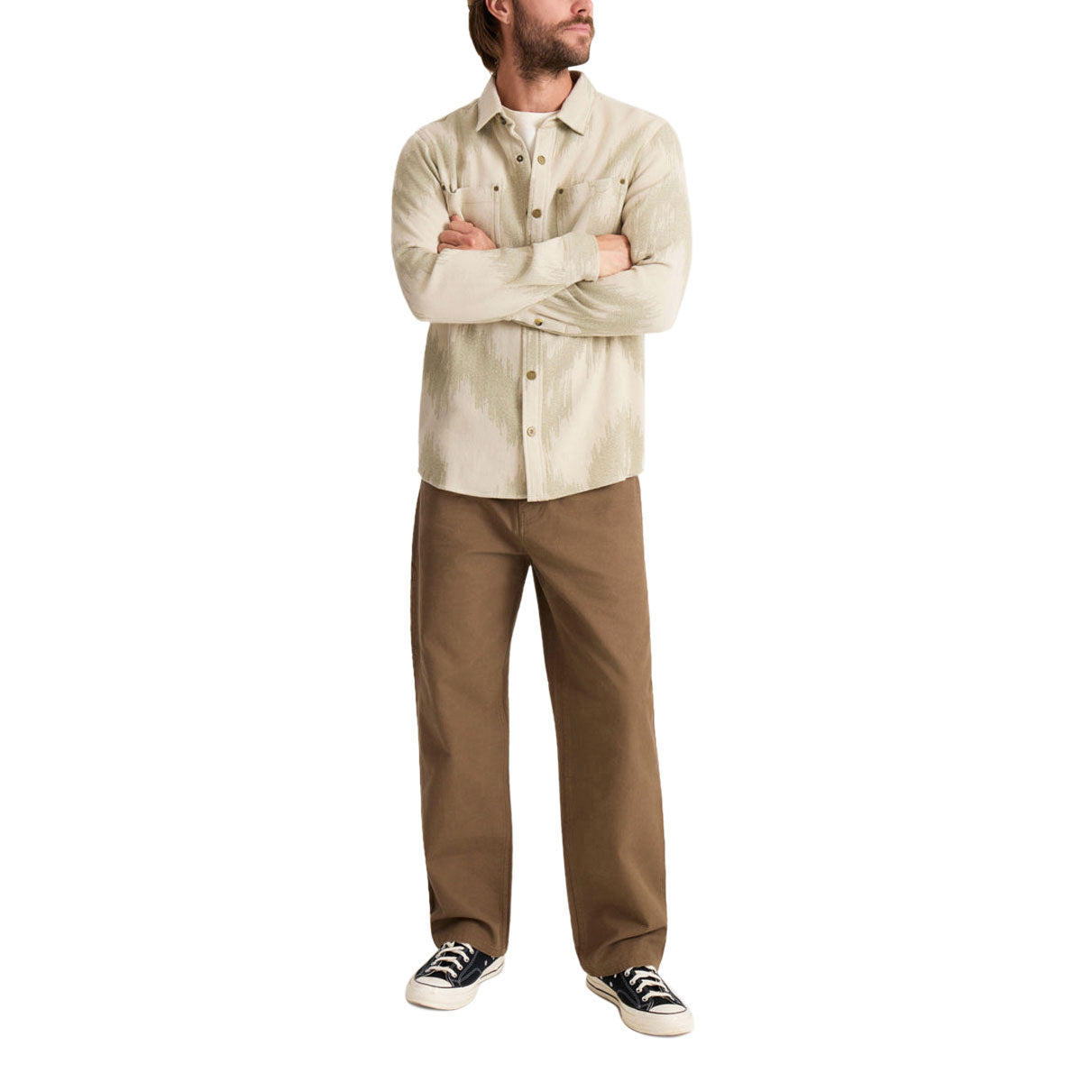 Roark Journey Jacquard Flannel Shirt - Oat image 3