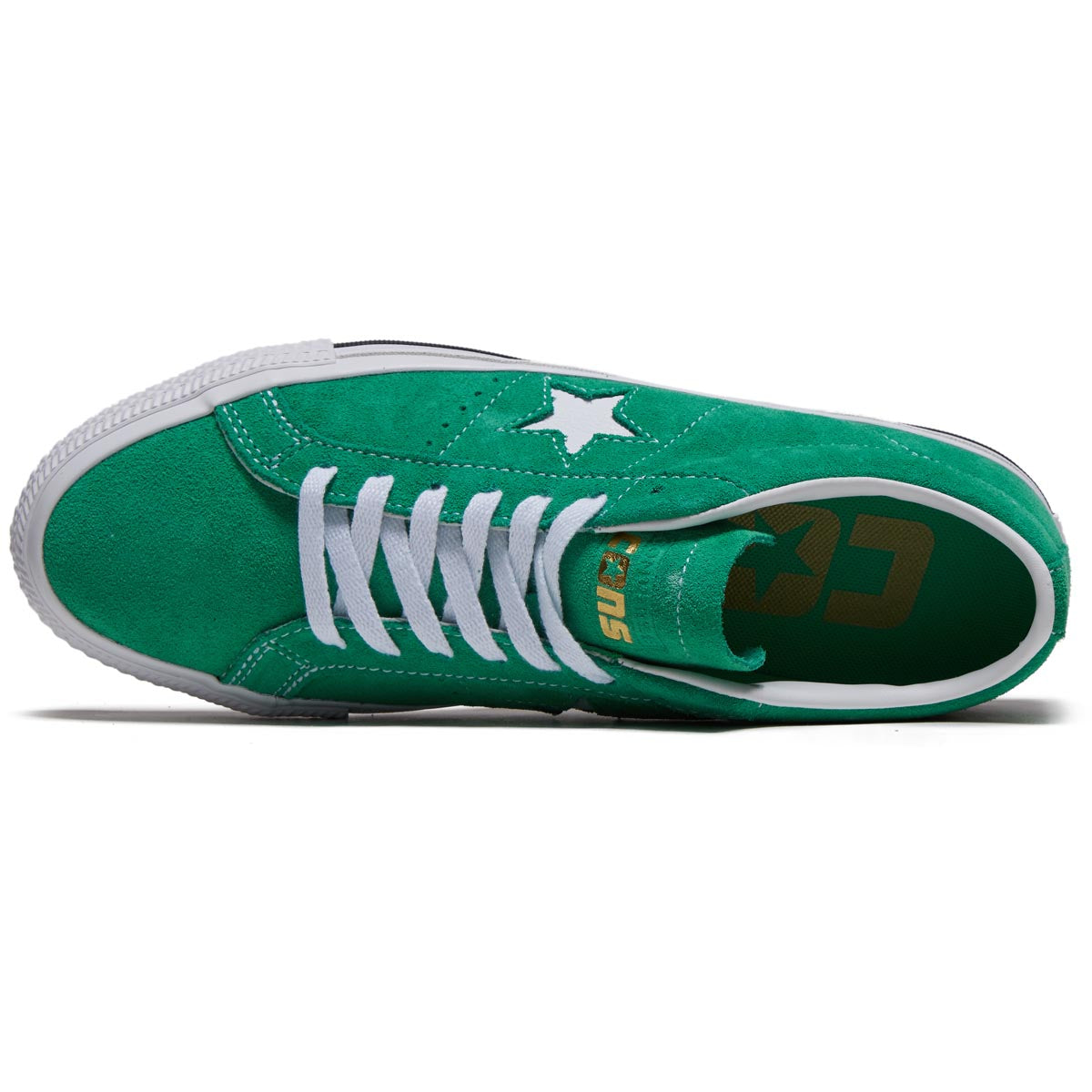 Converse One Star Pro Shoes - Apex Green/White/Black image 3