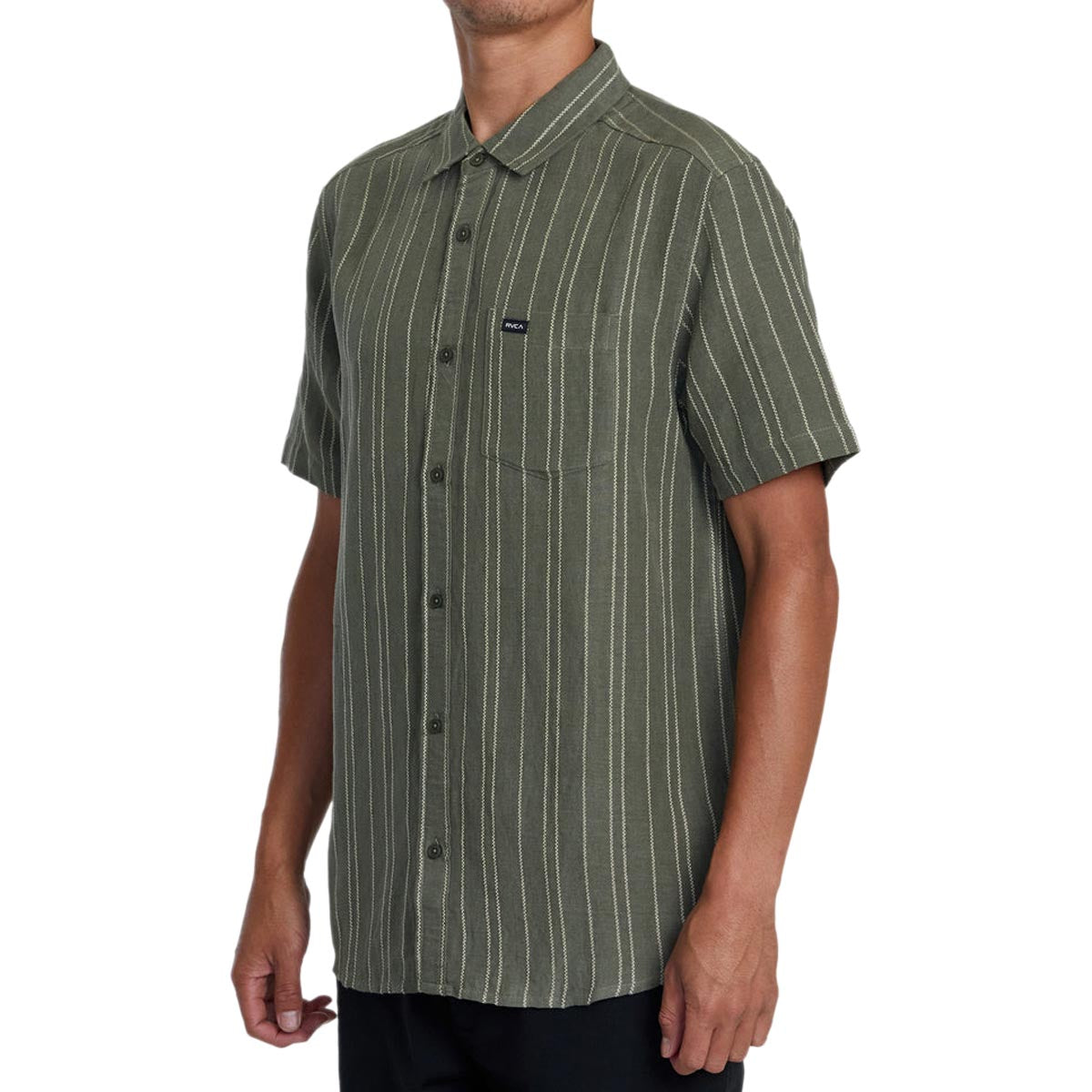 RVCA Mercy Stripe Shirt - Olivine image 4