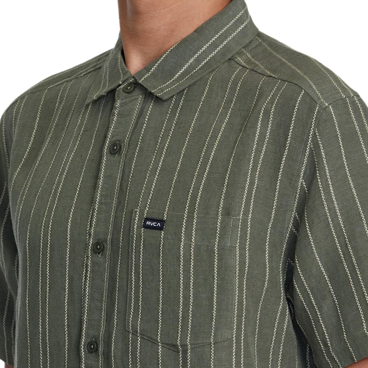 RVCA Mercy Stripe Shirt - Olivine image 5